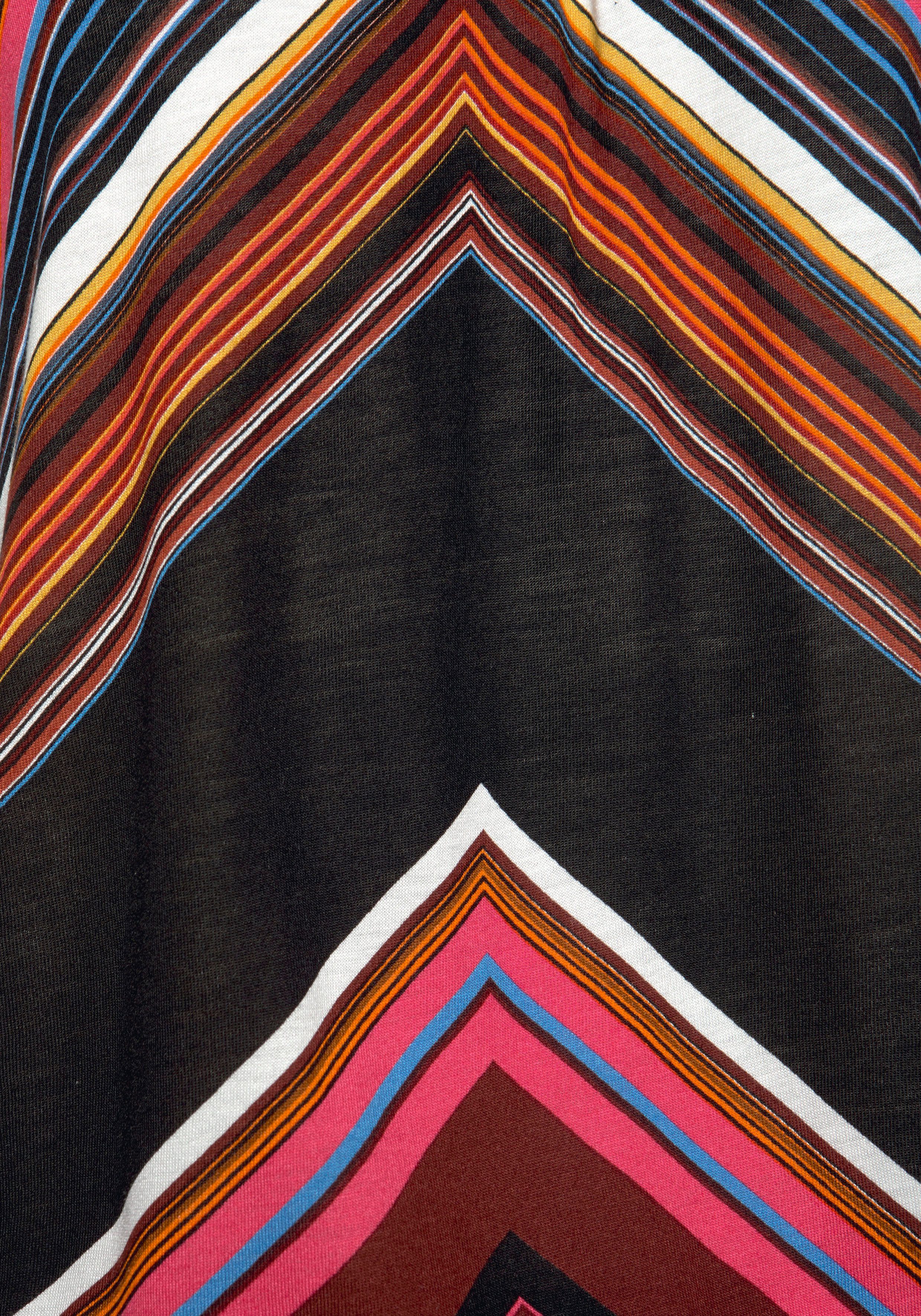 LASCANA Strandkleid mit Zick-zack-Muster und verstellbaren Trägern, Sommerkleid