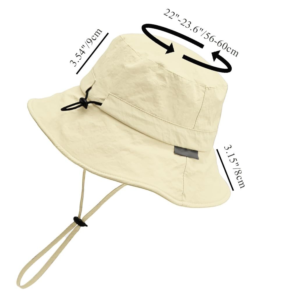 Zaewry Sonnenhut Fischerhut Wasserdicht mit Kinnriemen Sommerhut Eimerhut Anglerhut Für Männer und Frauen Outdoor