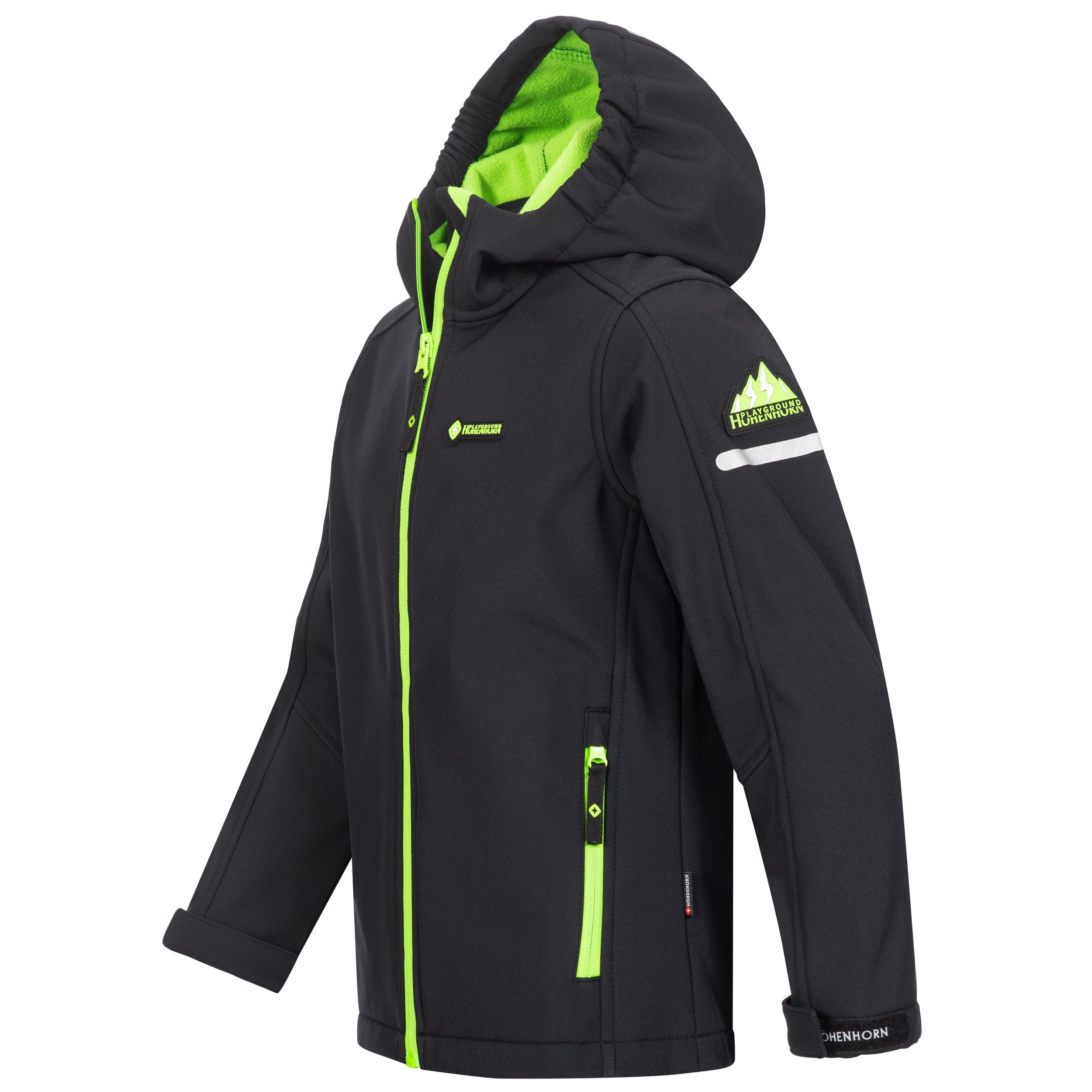 Höhenhorn Softshelljacke Cledo Kinder Jacke Kids für Jungen und Mädchen Übergangsjacke Outdoor Microfleece-Innenfutter, Atmungsaktiv, Wasserdicht
