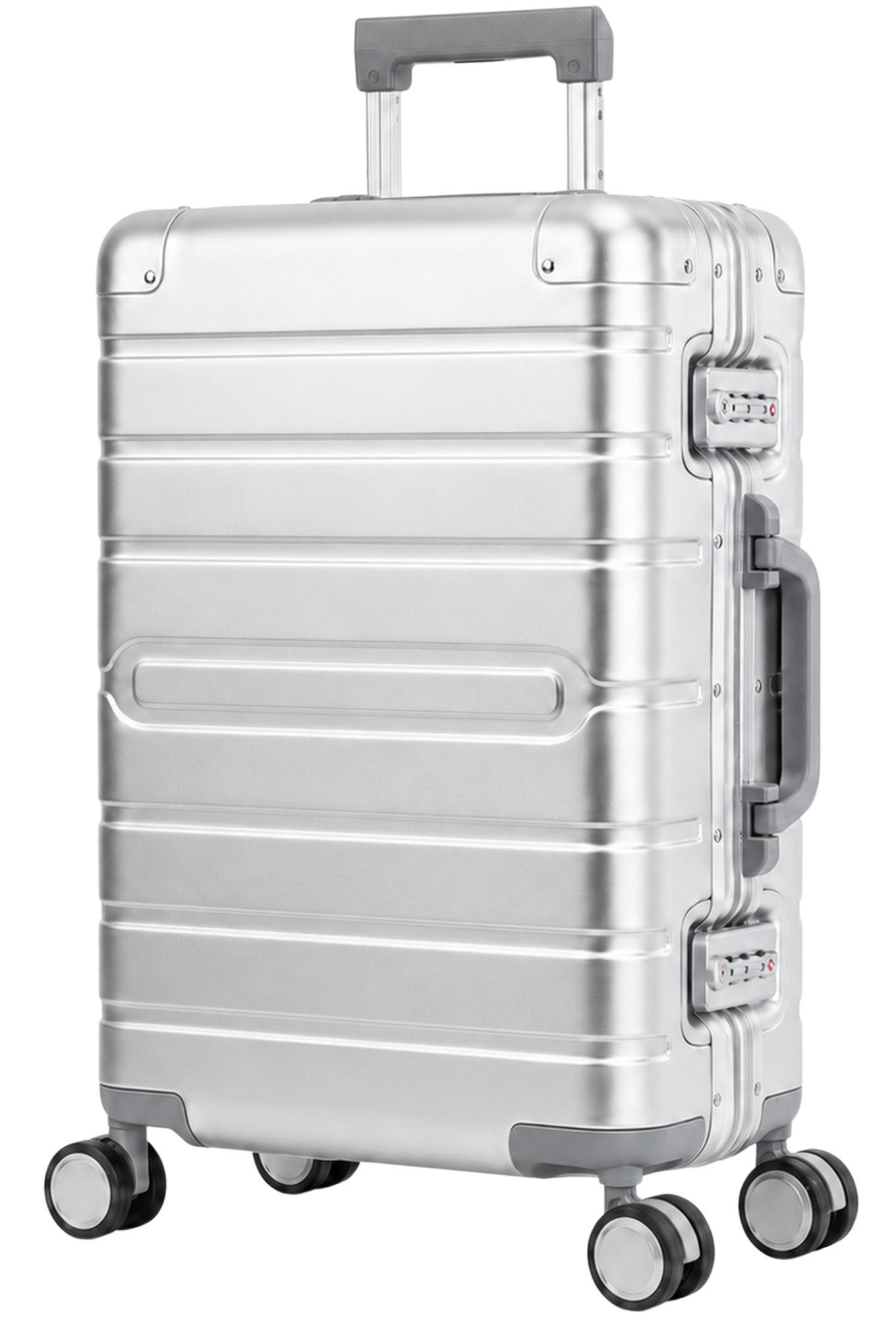 Travelhouse Handgepäckkoffer 100% Aluminium Serie OSLO - verschiedene Farben, 4 Rollen, mit stabilem Aluminium-Gehäuse und verstärkten Ecken