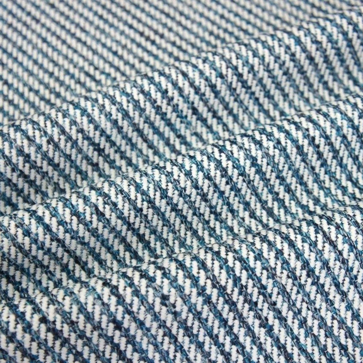 Thumbnail - Stofferia Stoff Outdoorstoff Flechtmuster Jimmiz Treccia Bianco Azzurro, Breite 140 cm, Meterware