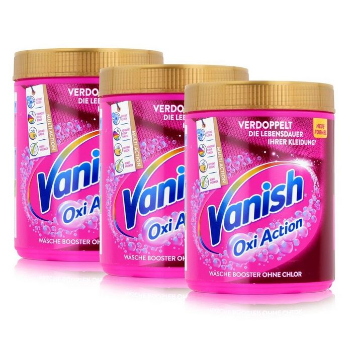 VANISH Vanish Oxi Action Wäsche Booster ohne Chlor 550g Pulver (3er Pack) Spezialwaschmittel