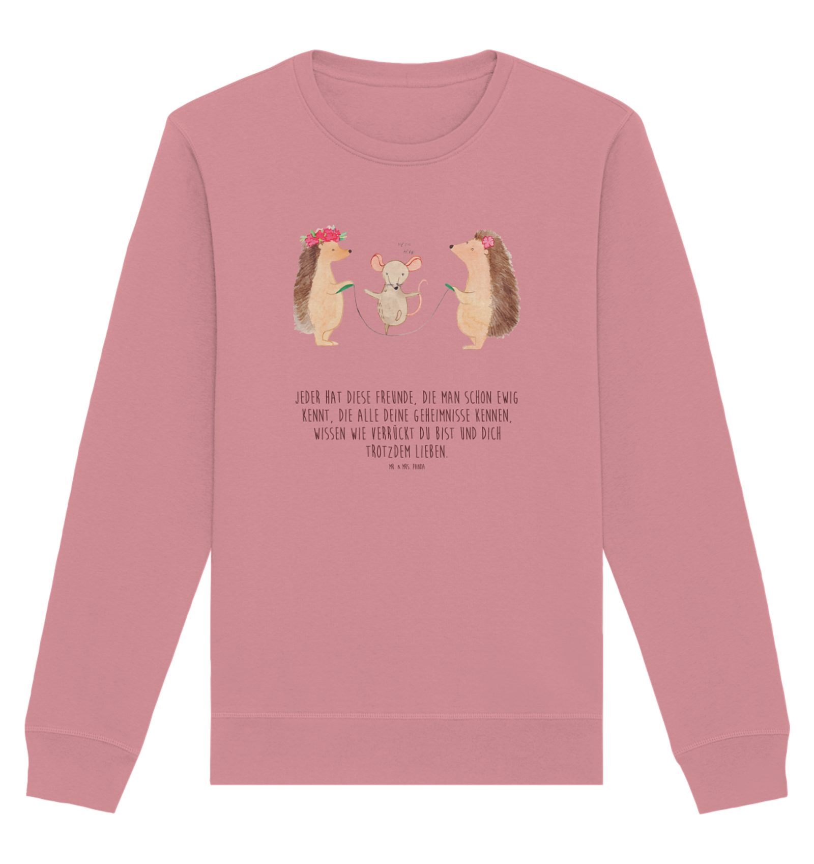 Longpullover Igel Seilhüpfen Größe L - Canyon Pink - Geschenk, Gute Laune, Sweatsh