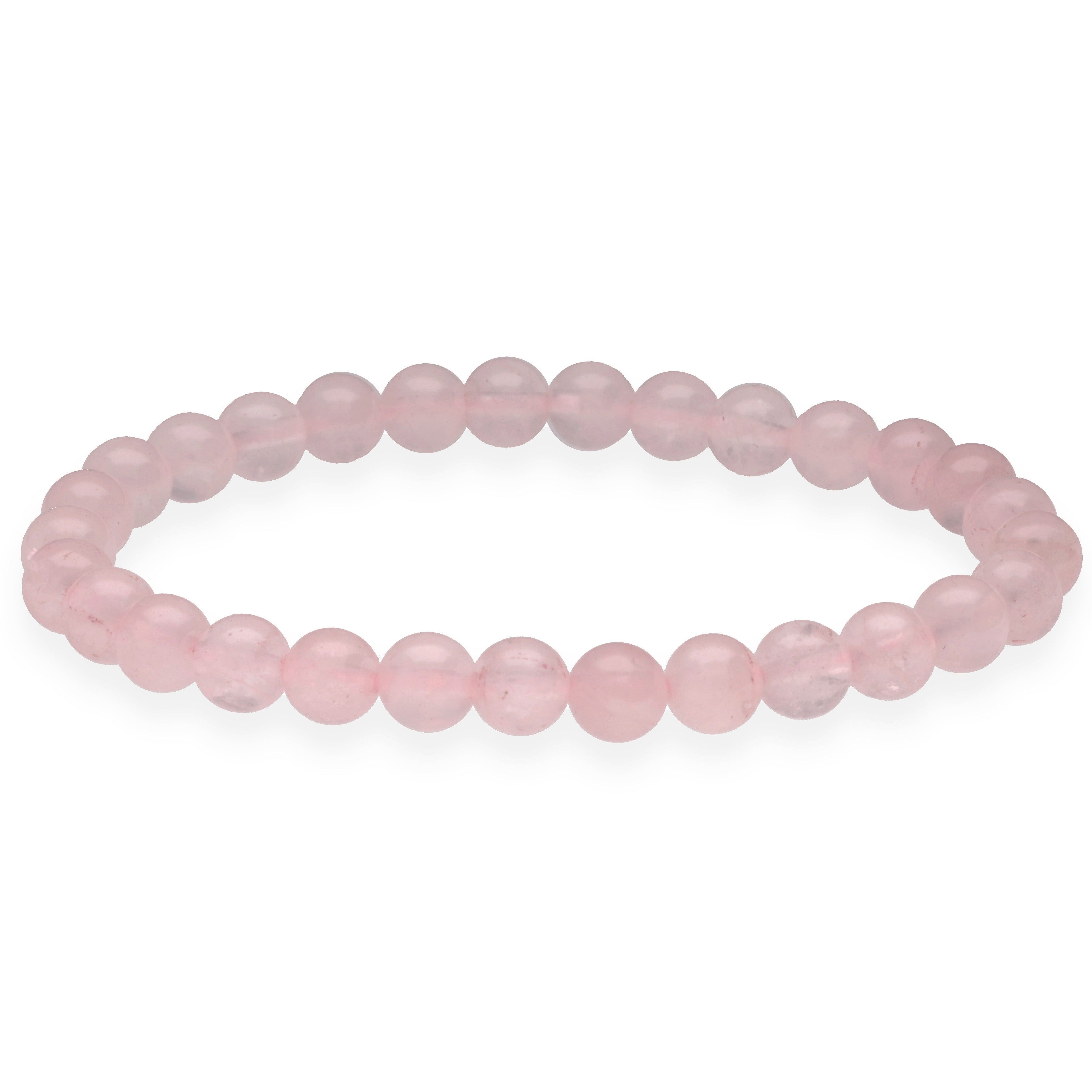 Lebensquelle Plus Armband Rosenquarz Kugelarmband, 6 mm