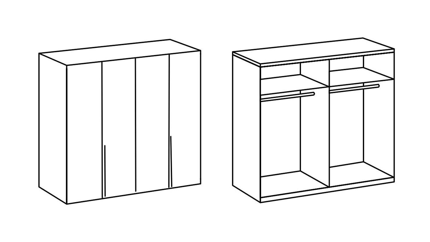 Wimex Kleiderschrank Kleiderschrank New York D ca. 180x208 cm Pearlglanz softwhite