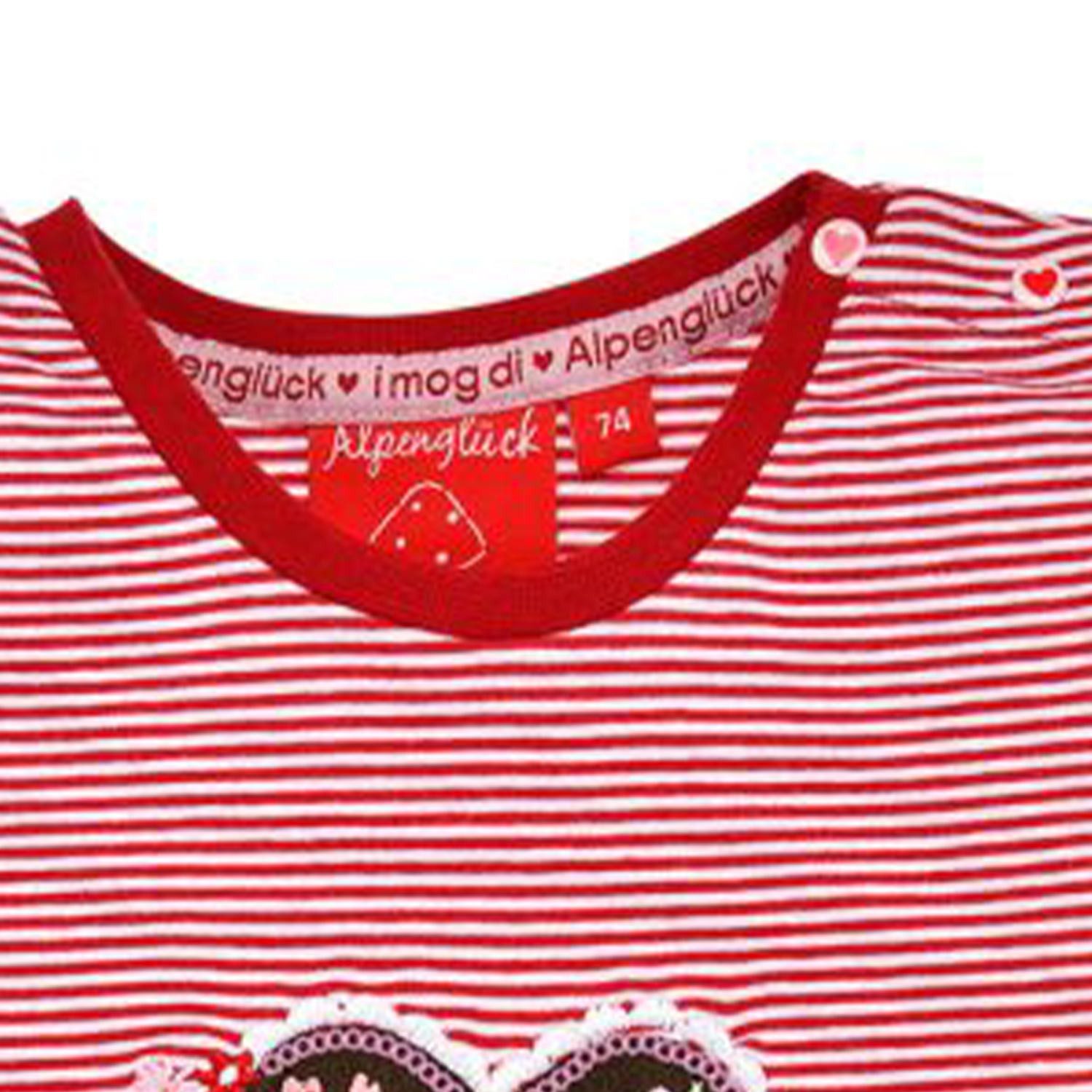 BONDI T-Shirt BONDI Mädchen T-Shirt 'Herzilein' 86981, Rot Weiß
