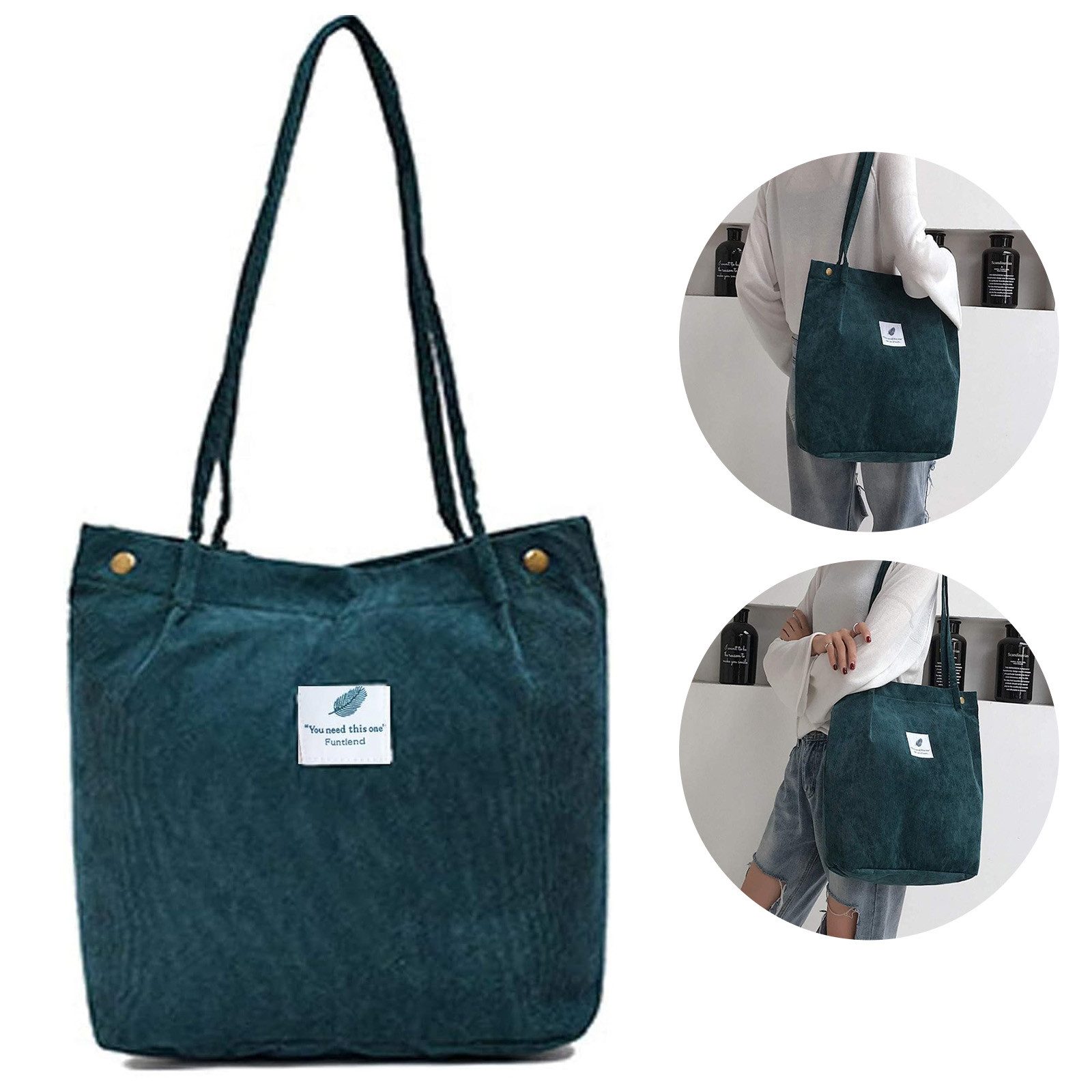 OKWISH Handtasche Kordsamtschultertasche Tote Bag Freizeittasche günstig online kaufen