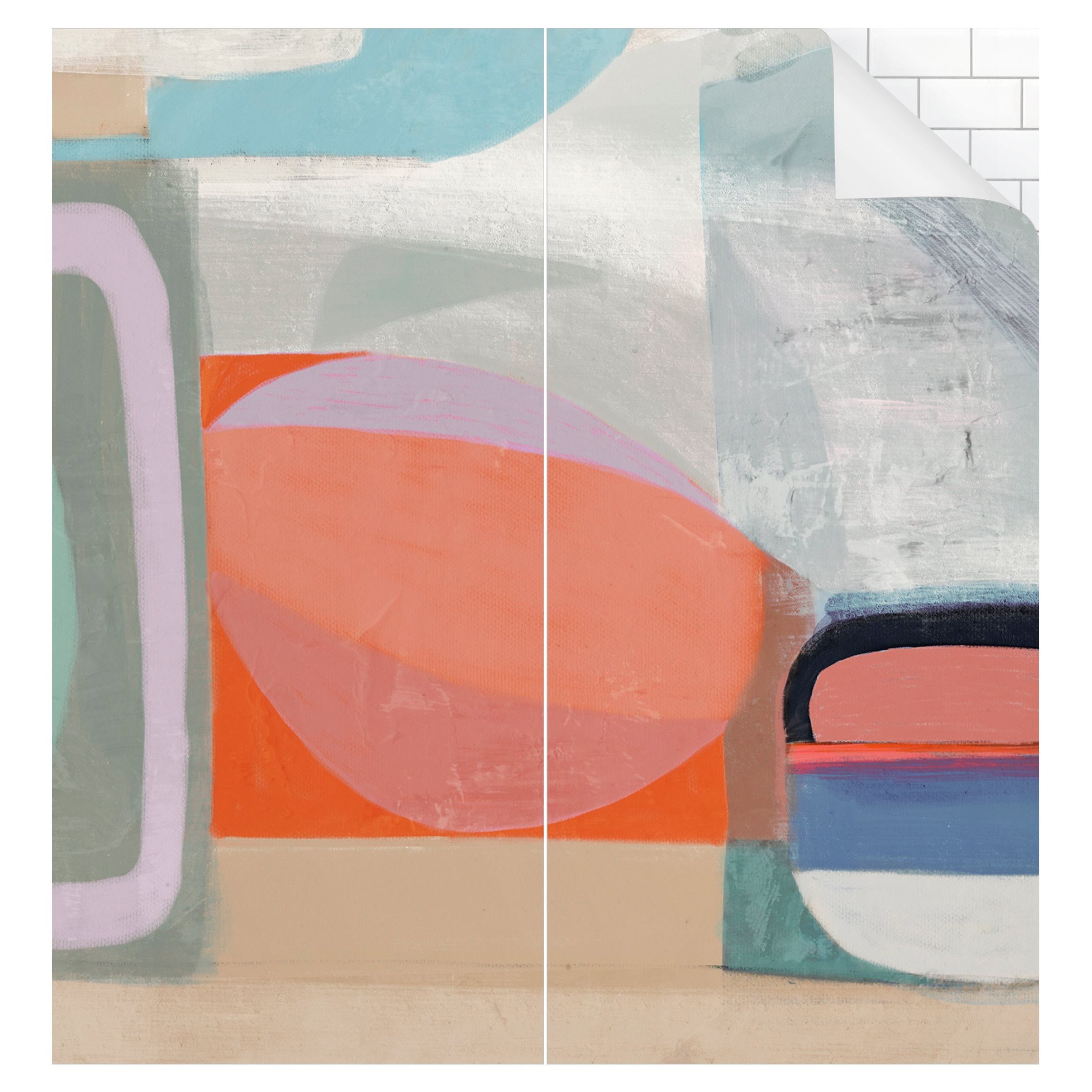 Bilderdepot24 Duschrückwand Abstrakt pastell Duschrückwand ohne Bohren Dusche Motiv, (0,61 mm starke Folie selbstklebend Wandpaneele Dusche versch. Größen), fugenlose & wasserfeste Motiv Rückwand Wandverkleidung für Duschkabine