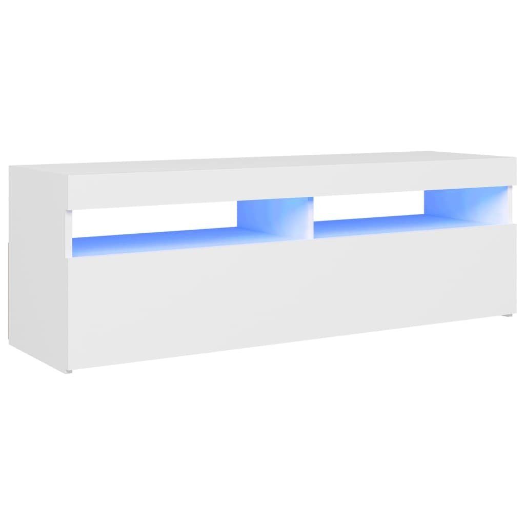 vidaXL TV-Schrank NA TV-Schrank mit LED Leuchten Weiß 120x35x40 cm Lowboard