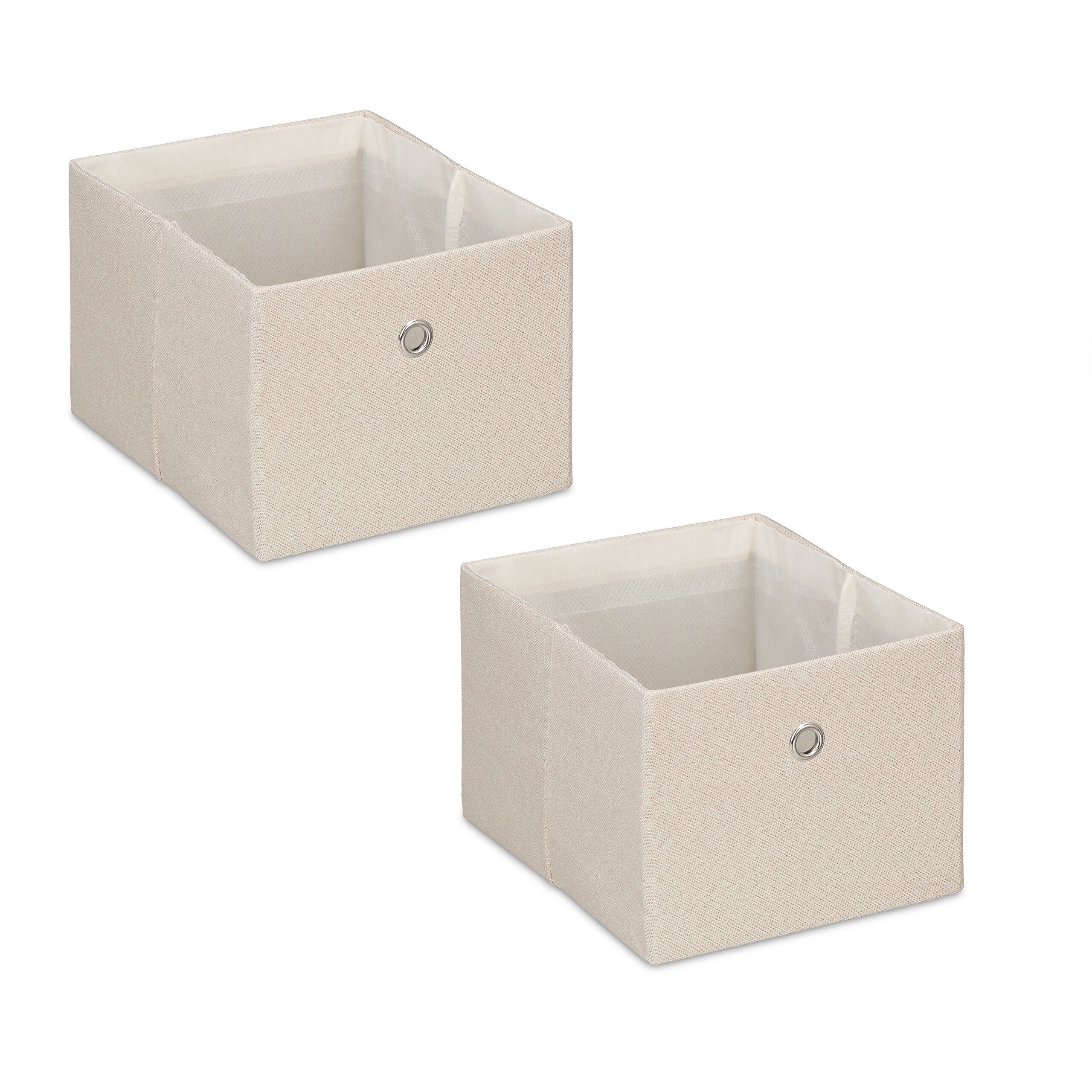 relaxdays Aufbewahrungsbox im 2er Set, Beige günstig online kaufen