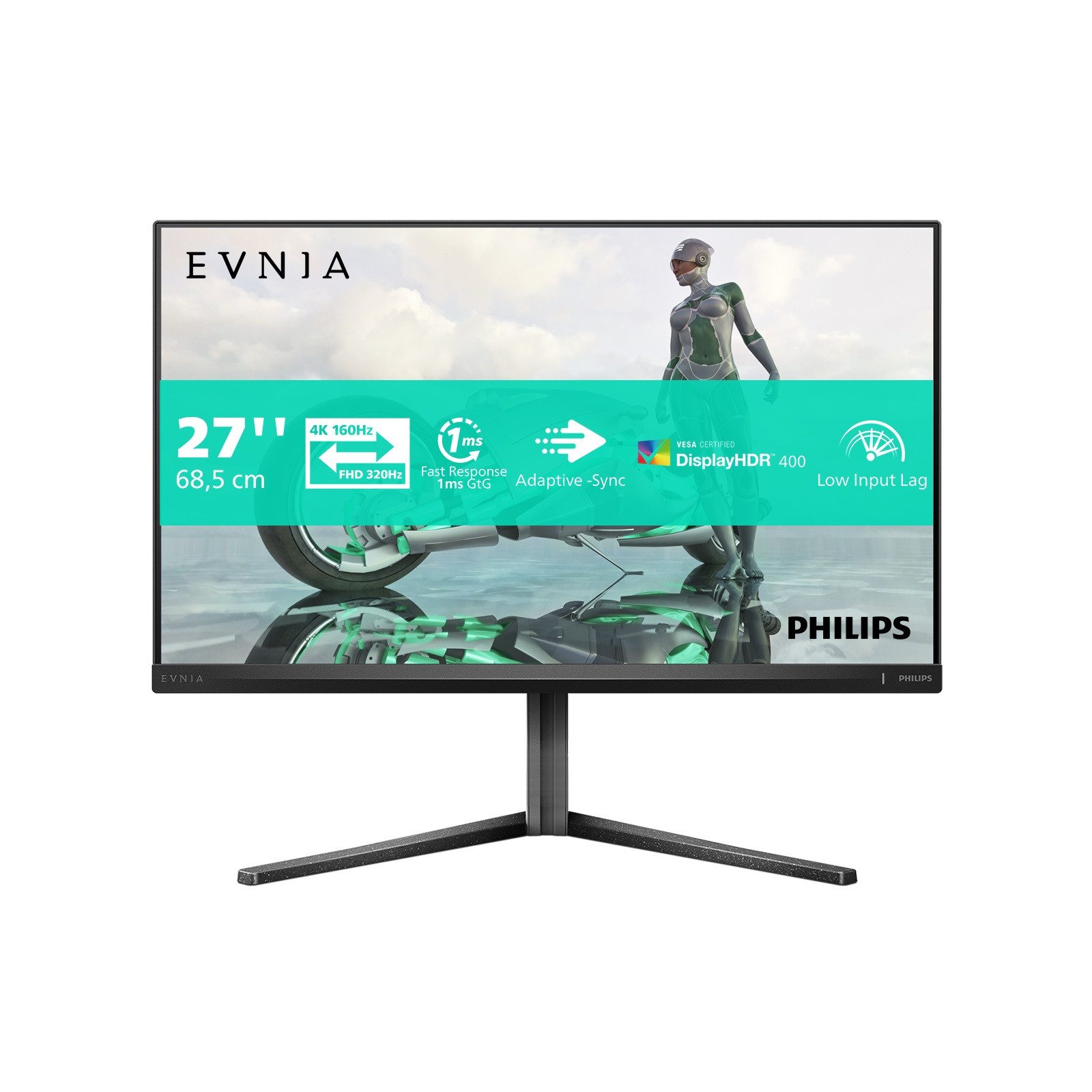 Philips 27M2N3800A Gaming-LED-Monitor (68,5 cm/27 ", 3840 x 2160 px, 4K Ultra HD, 1 ms Reaktionszeit, 160 Hz, LED, Dual Frame, Pivot, Drehbar, Neigbar, Höhenverstellbar, Lautsprecher)