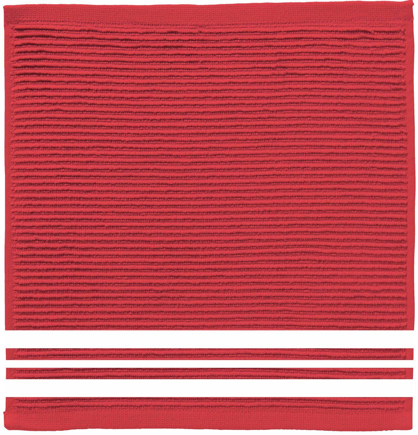 DDDDD Spültuch Provence, (Set, 4-tlg), aus reiner Baumwolle, 30x30 cm rot