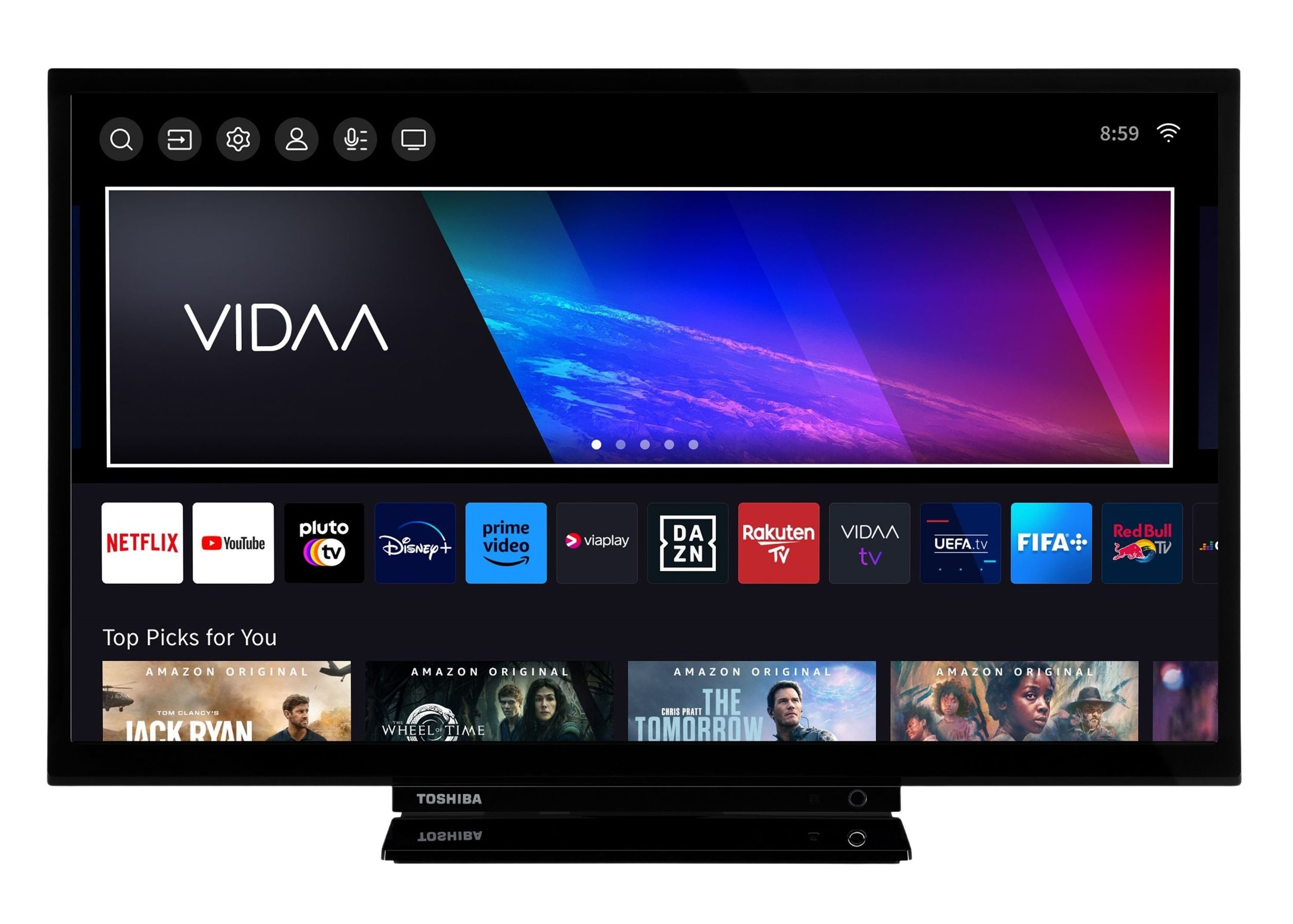 Toshiba 24WV3F63DA LCD-LED Fernseher (60 cm/24 Zoll, HD-ready, VIDAA Smart TV, HDR, Triple-Tuner, VIDAA, Bluetooth, Alexa-fähig)