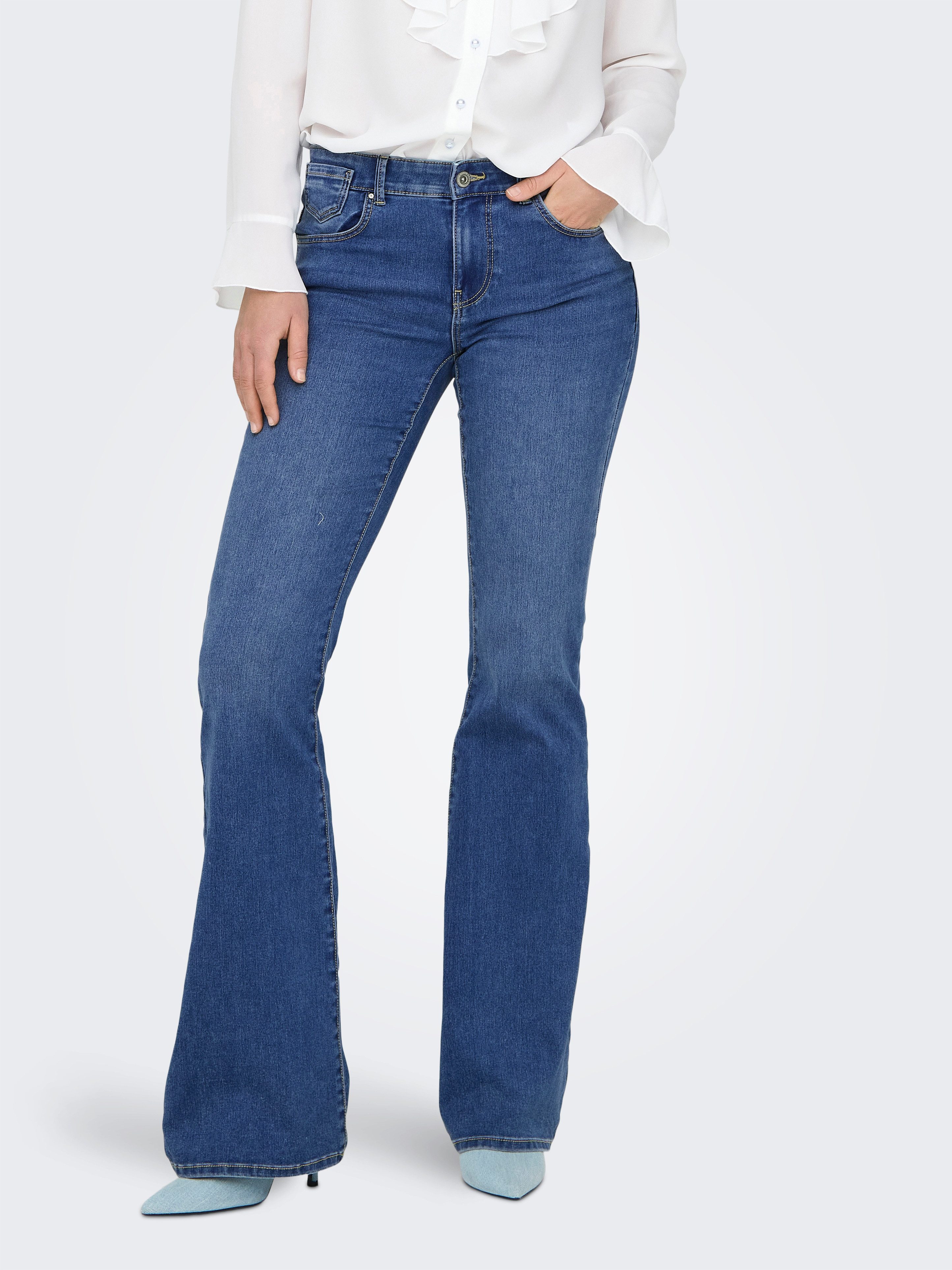 ONLY Bootcut-Jeans ONLREESE REG RETRO FLARED DNM BOX Materialmix, bootcut fit
