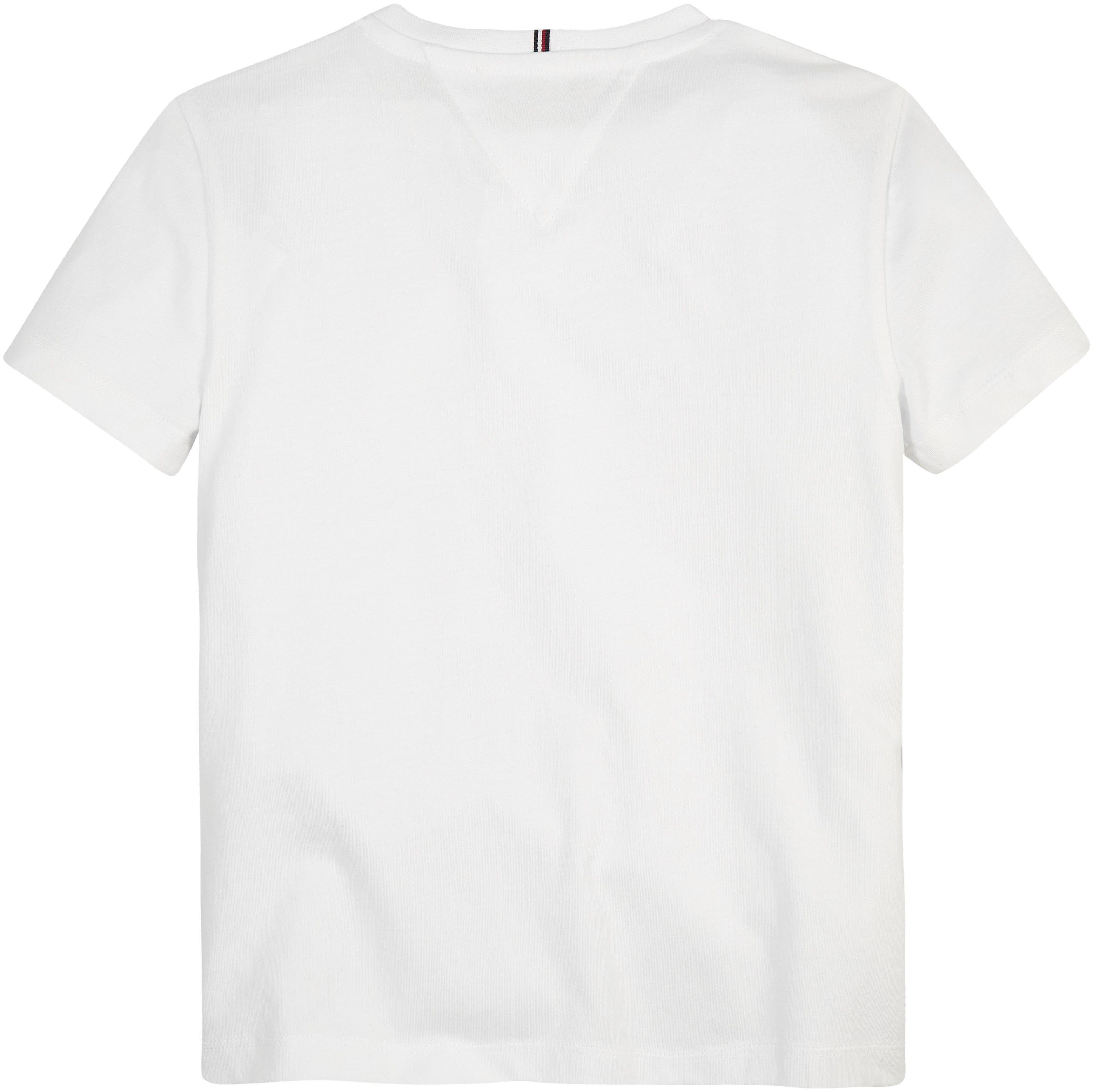 S/S Brust Hilfiger mit Hilfiger-Logoschriftzug der MONOTYPE modischem TEE Tommy auf White T-Shirt