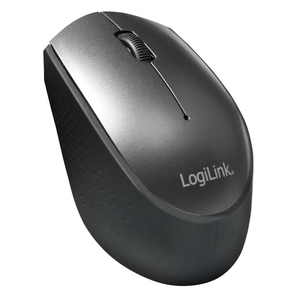 LogiLink Kabellose USB-C Funk Maus, 2.4 GHz Maus (wireless, 2.4 GHz, 1200 dpi, 34 RF Kanäle, schwarz)