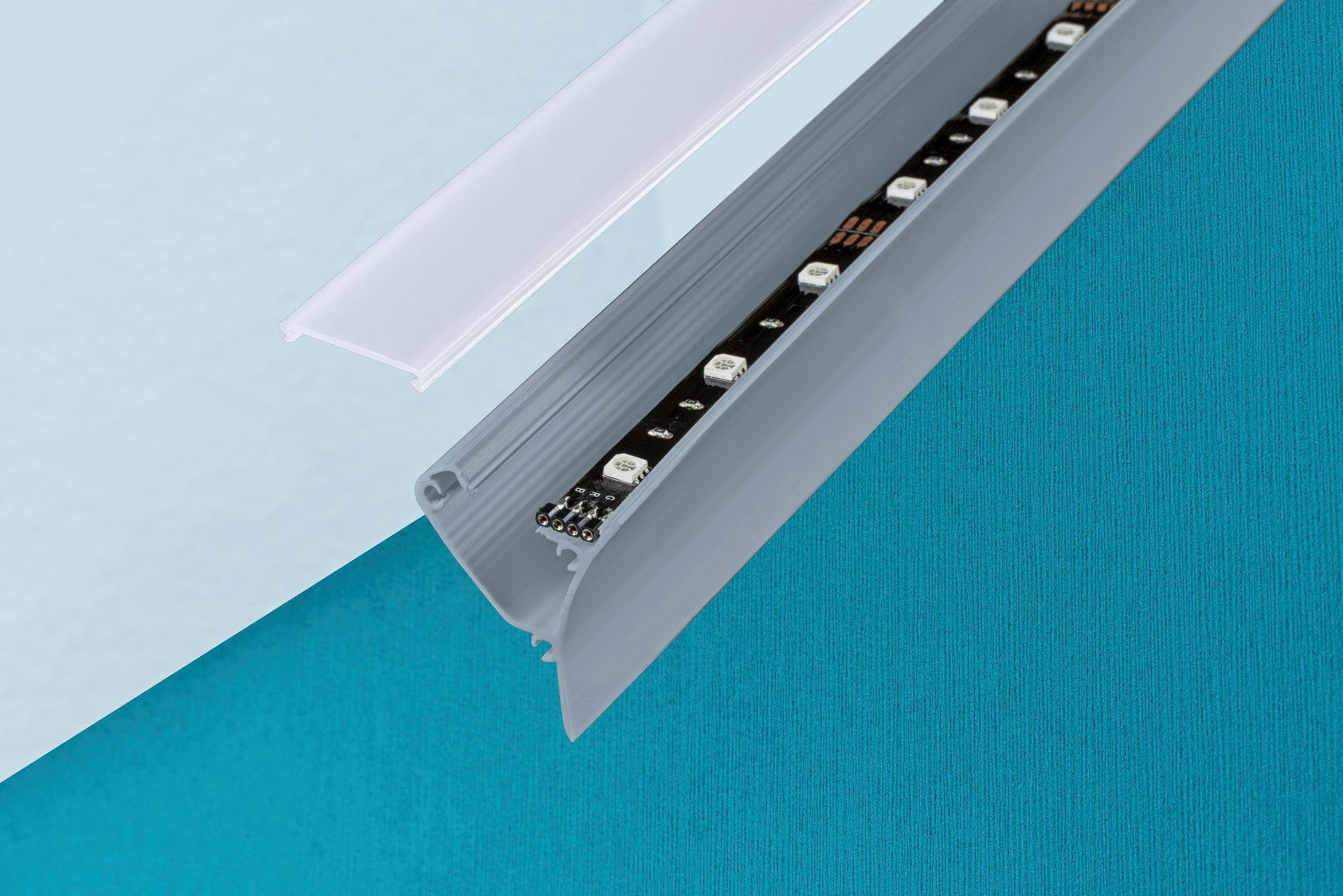 Kunststoff Corner Grau, 100 Paulmann Kunststoff cm LED-Streifen Profil Grau,