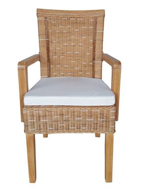 soma Sessel Soma Esszimmer-Stuhl mit Armlehnen Rattanstuhl weiß oder braun Perth m, Stuhl Sessel Sitzplatz Sitzmöbel