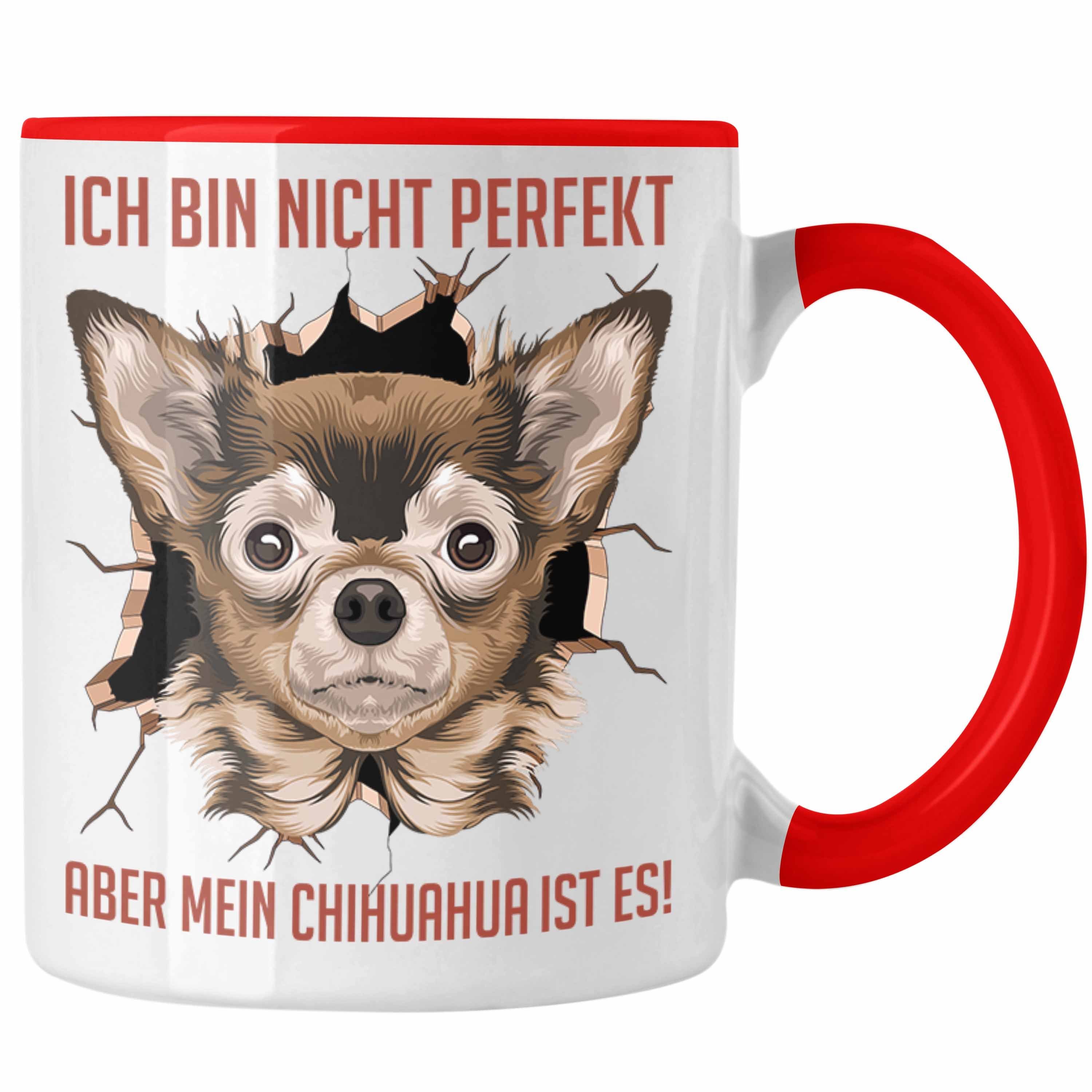 Frauchen Besitzer Trendation Kaffee-Becher Geschenk Tasse Chihuhahua Geschenkidee Tasse Rot