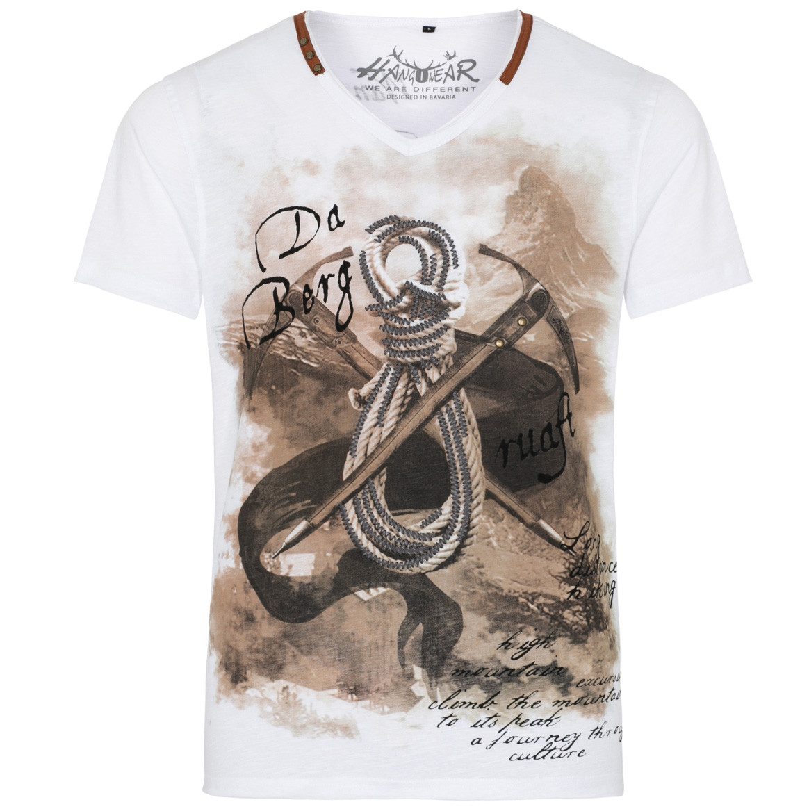 Hangowear T-Shirt Trachtenshirt Emilio weiß