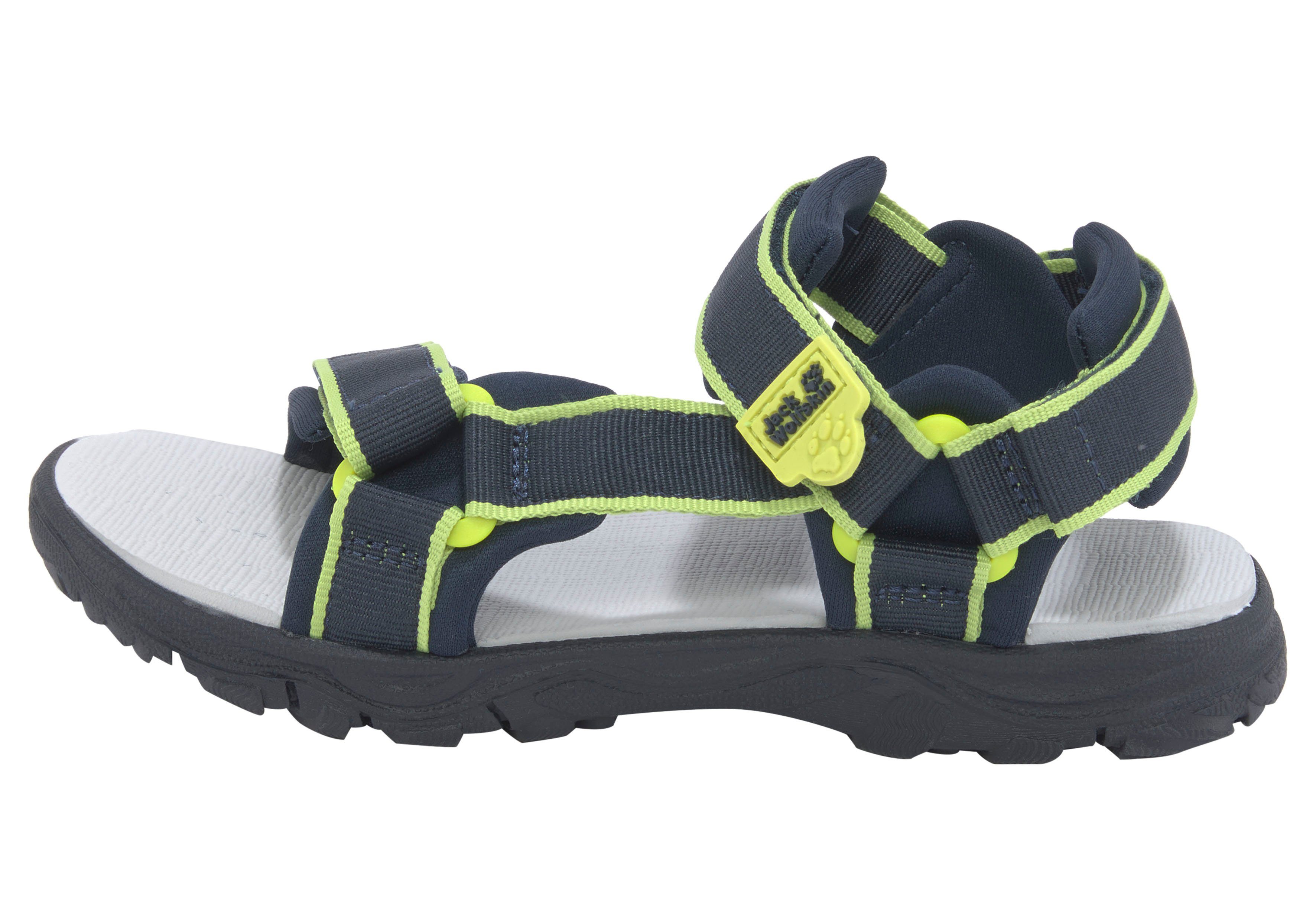 Sandale Klettverschluss blue-lime SEAS SEVEN K Wolfskin 3 mit Jack