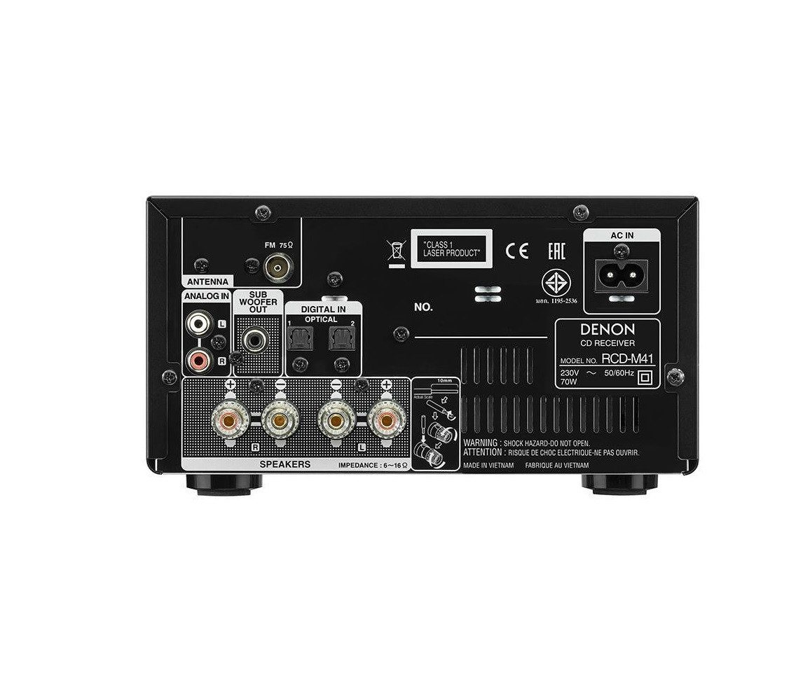 Denon RCD-M41 Stereo-Receiver 2.0 (Stereo-CD-Receiver) (Bluetooth, CD-Player UKW/MW 2x30W 2xoptisch Sub-Out analoge Verstärkung)