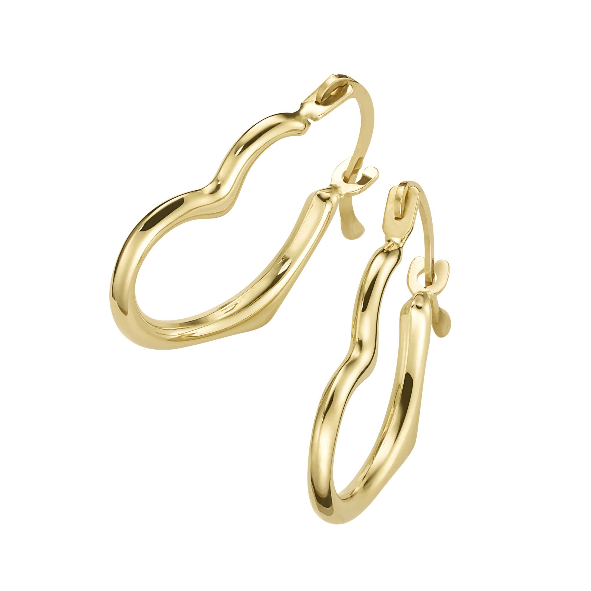 Paar Creolen in Herzform, Gold 585