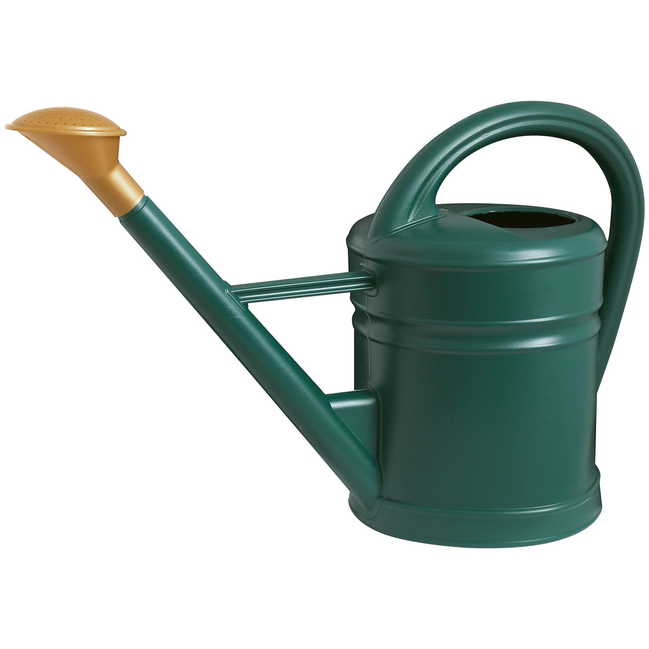 Geli Gießkanne Geli Gartengiesskanne ANTIQUA 5L Dunkelgrün mit Goldbrause (2-tlg)