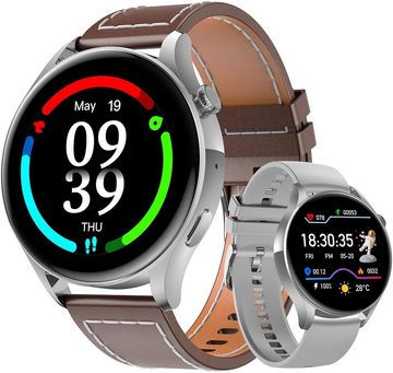 JANOLTY Herzfrequenzüberwachung in Echtzeit Smartwatch (1,32 Zoll, Android iOS), Touchscreen Telefon Uhr mit Anruffunktion IP68 Wasserdicht Fitness Uhr