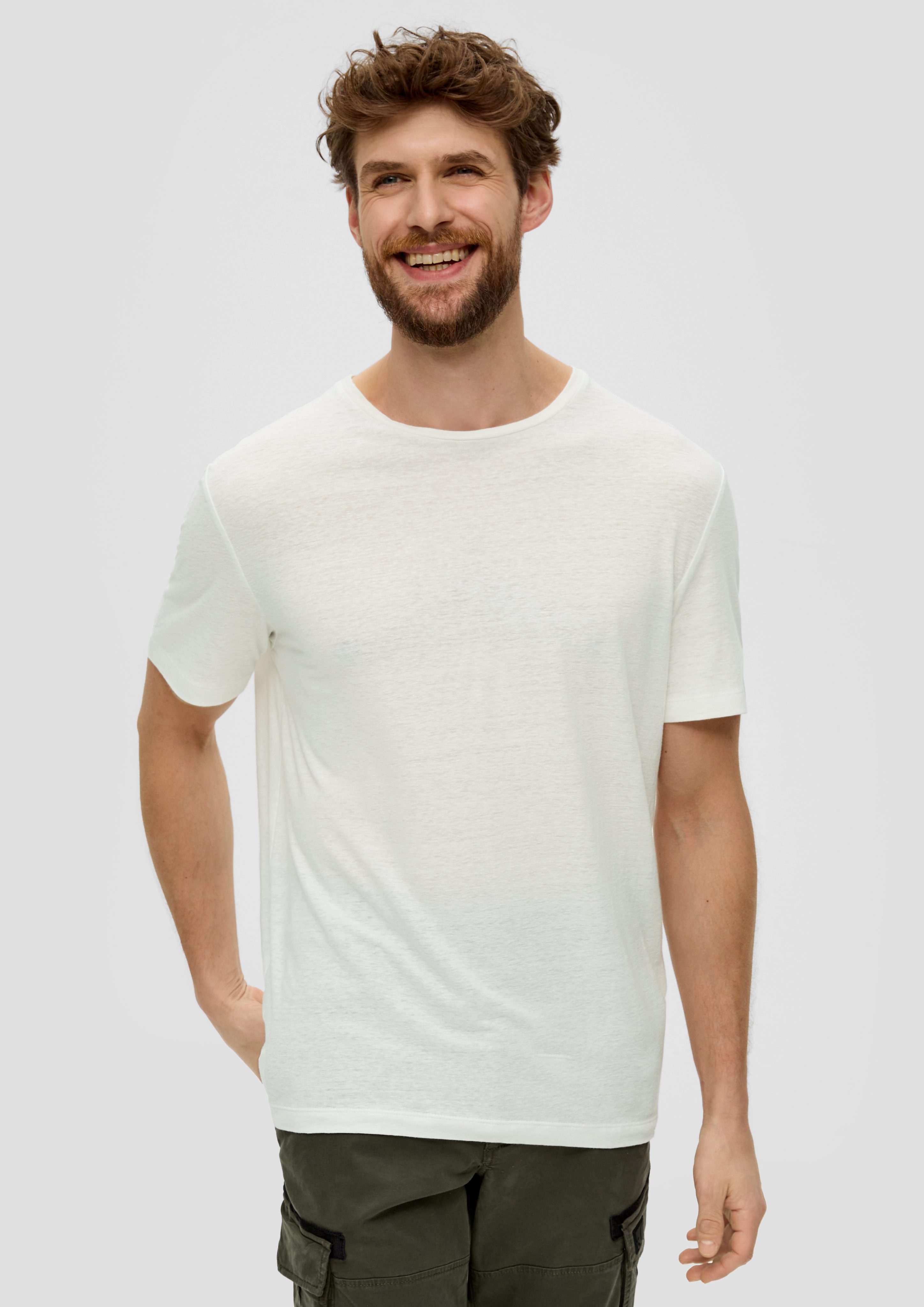 s.Oliver Kurzarmshirt T-Shirt aus Leinen