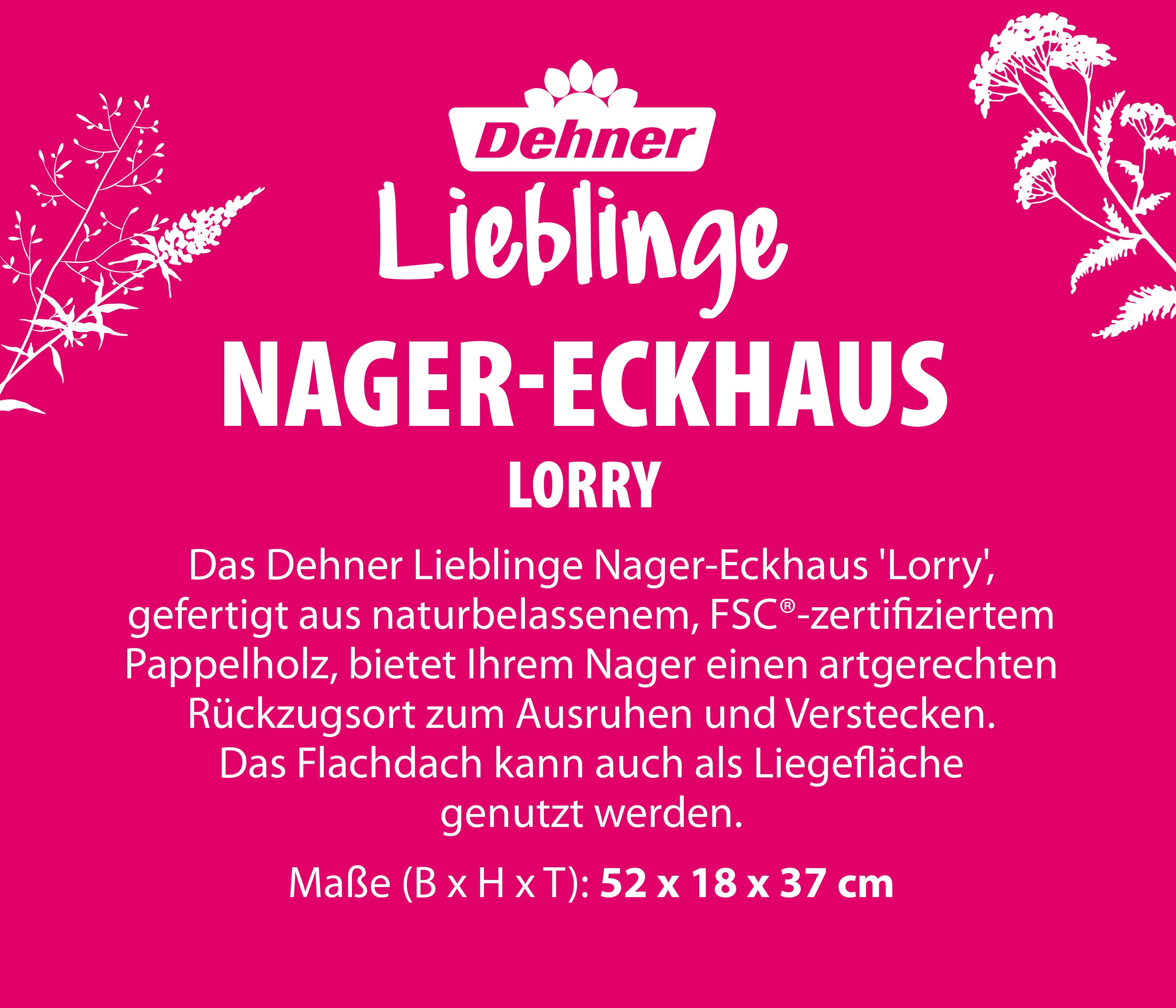 Dehner Nagerhaus Nager-Eckhaus Lorry, ca. 52 x 37 x 18 cm, Holz