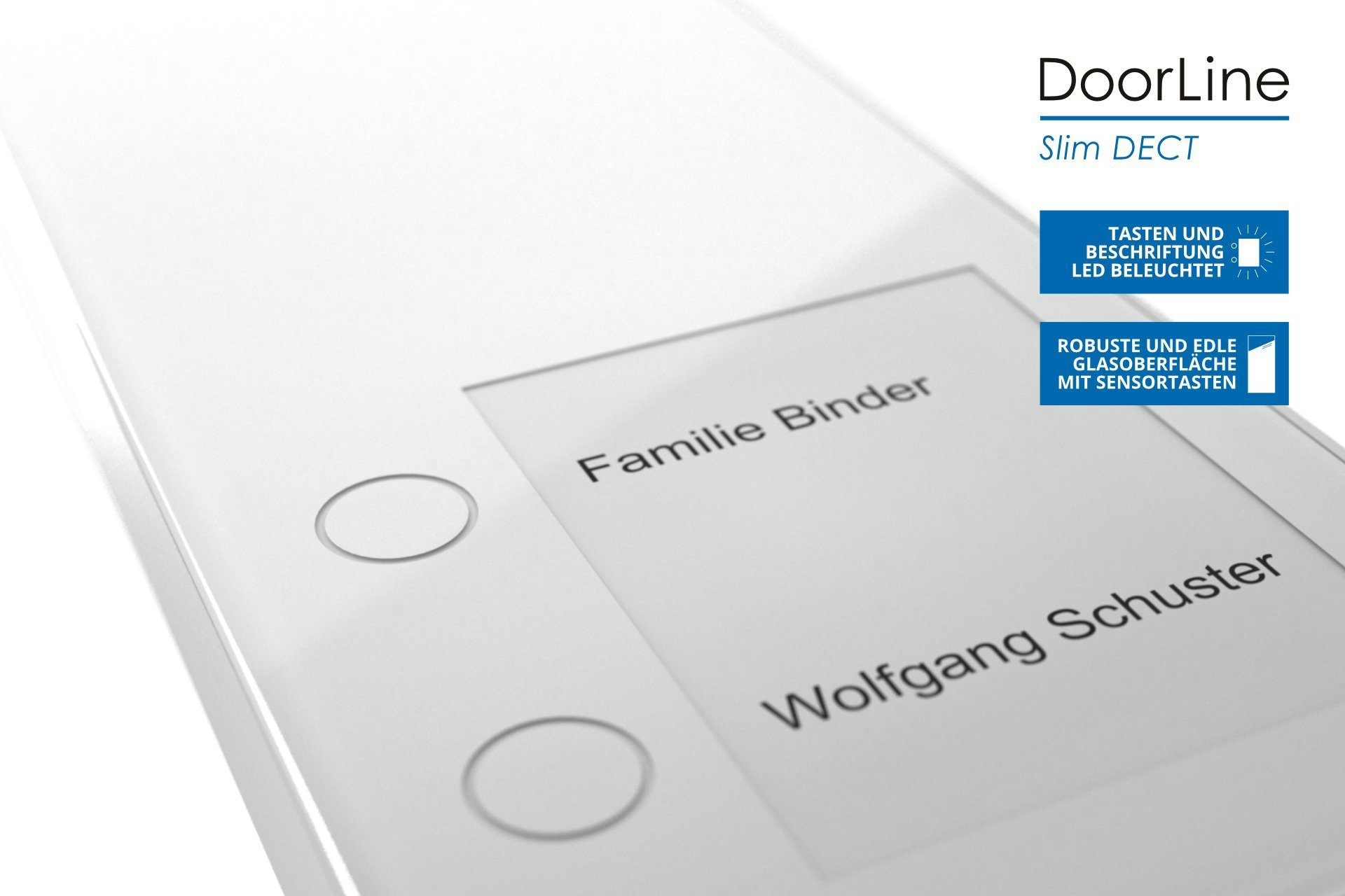 DoorLine Slim DECT Smart der mit AVM zur Home Tür-Sprechanlage Türklingel (per Knopfdrück gekoppelt) FRITZ!Box Anthrazit