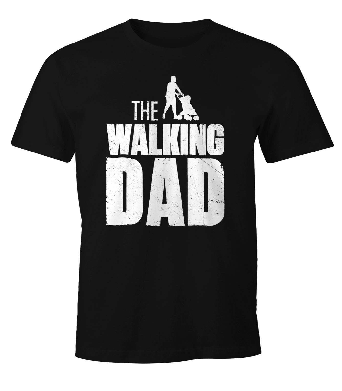 MoonWorks Print-Shirt The Walking Dad Shirt Herren T-Shirt Fun mit Print