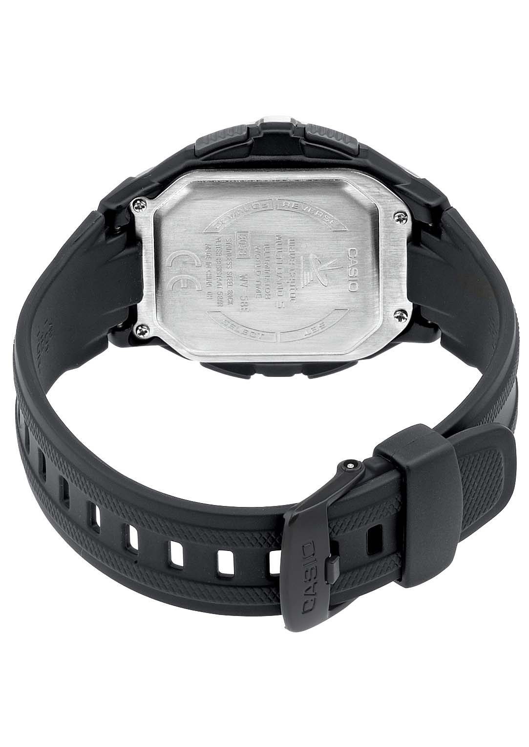 Casio Funk Funkchronograph WV-58R-1AEF, Quarzuhr, Armbanduhr, Herrenuhr, Funkuhr, Digitaluhr, Resinarmband