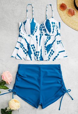 HOTDUCK Balconette-Bikini Bedruckter einteiliger Bikini-Badeanzug für Frauen zum Schwimmen am Strand