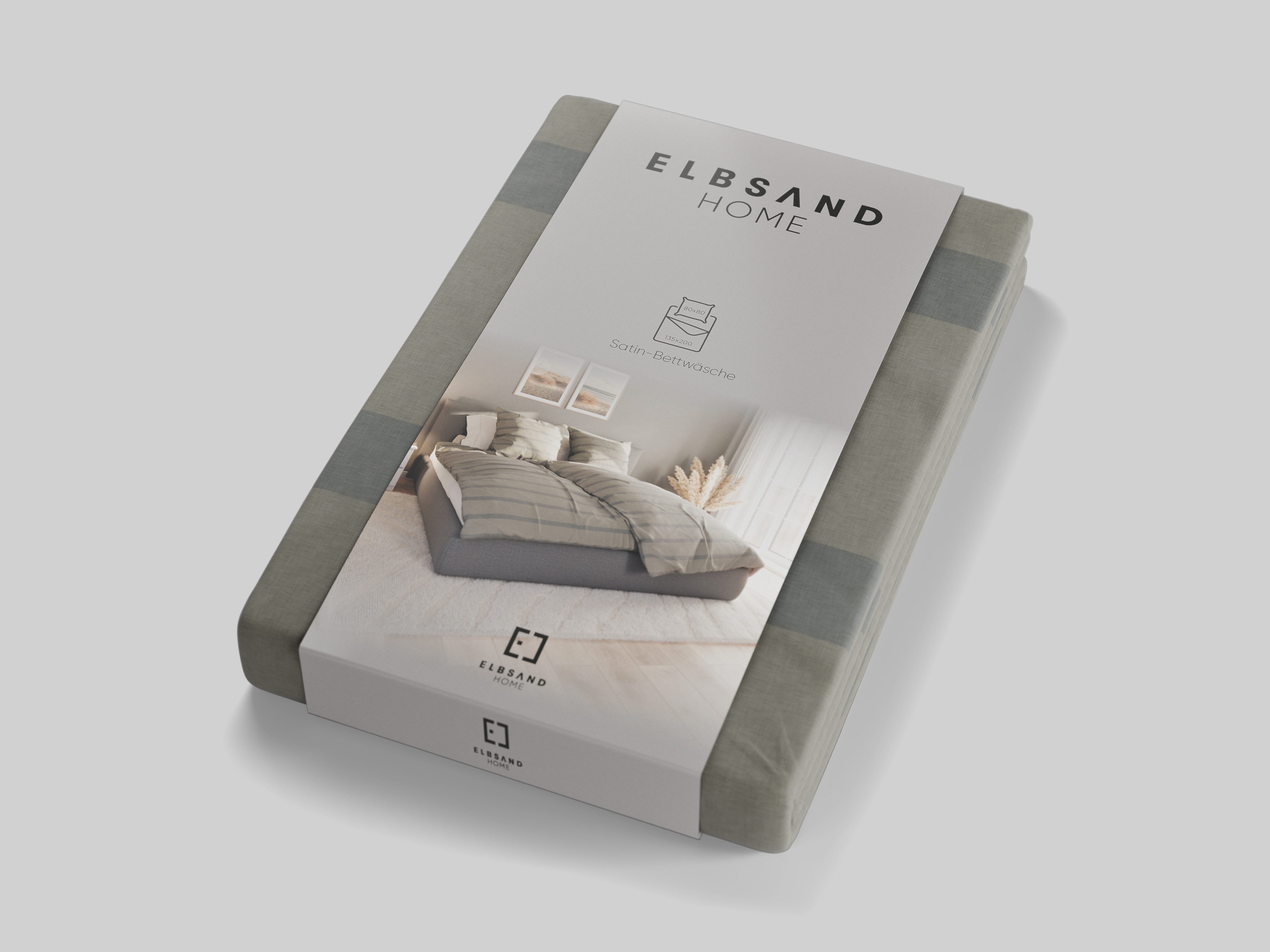 Elbsand Home Bettwäsche, 100% Baumwolle, Satin, 2 teilig