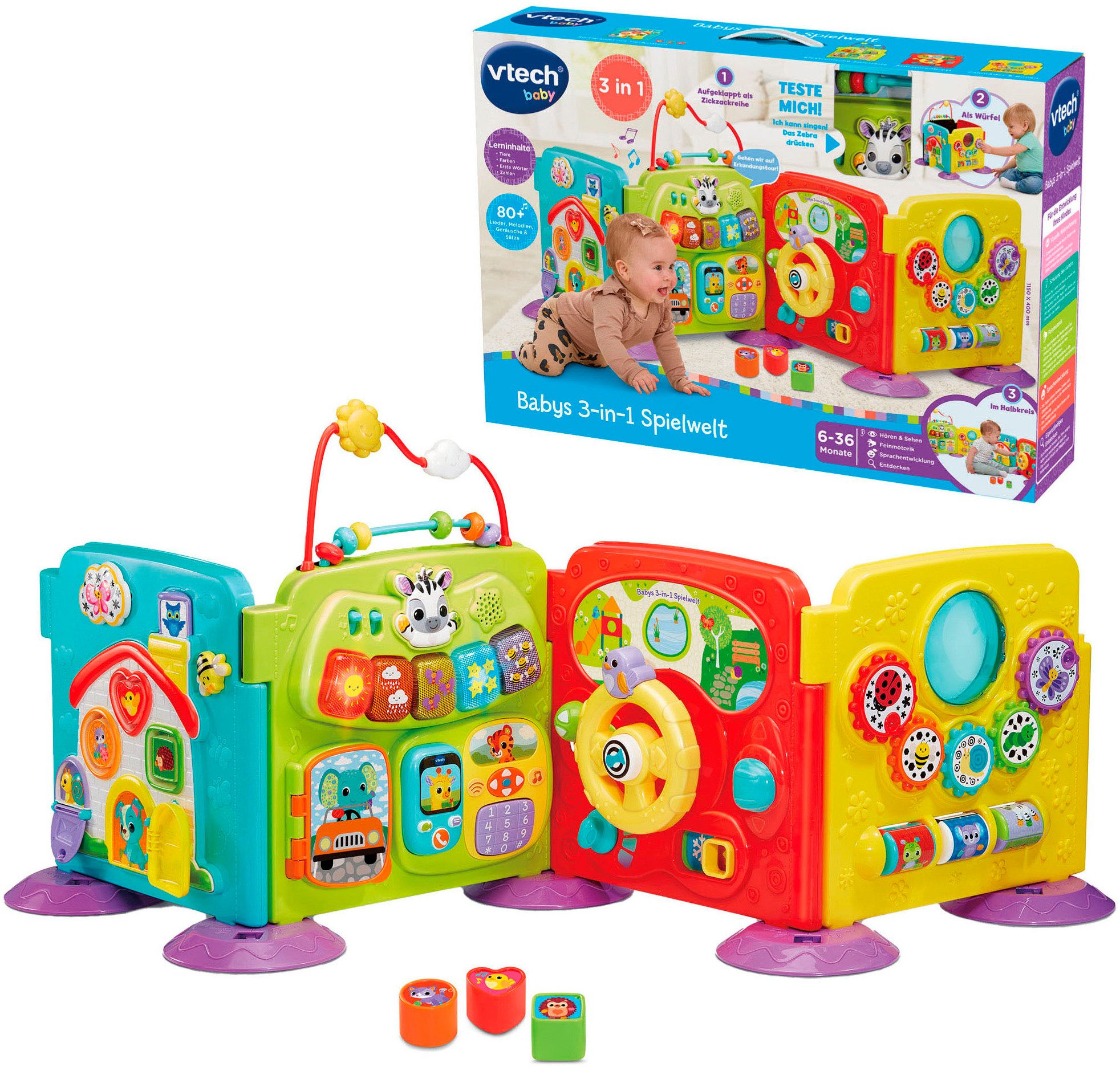 Vtech® Lernspielzeug Babys 3-in-1 Spielwelt, mit Licht und Sound