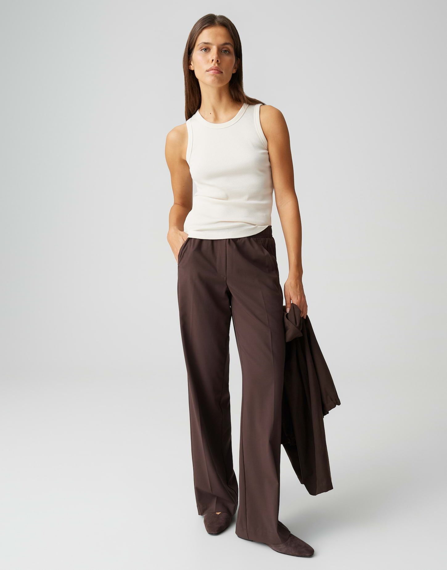 OPUS Tanktop Slim Top aus geripptem Baumwollmix Weicher Griff, elastischer Stoff, Rundhalsausschnitt – Bild 5 von 5