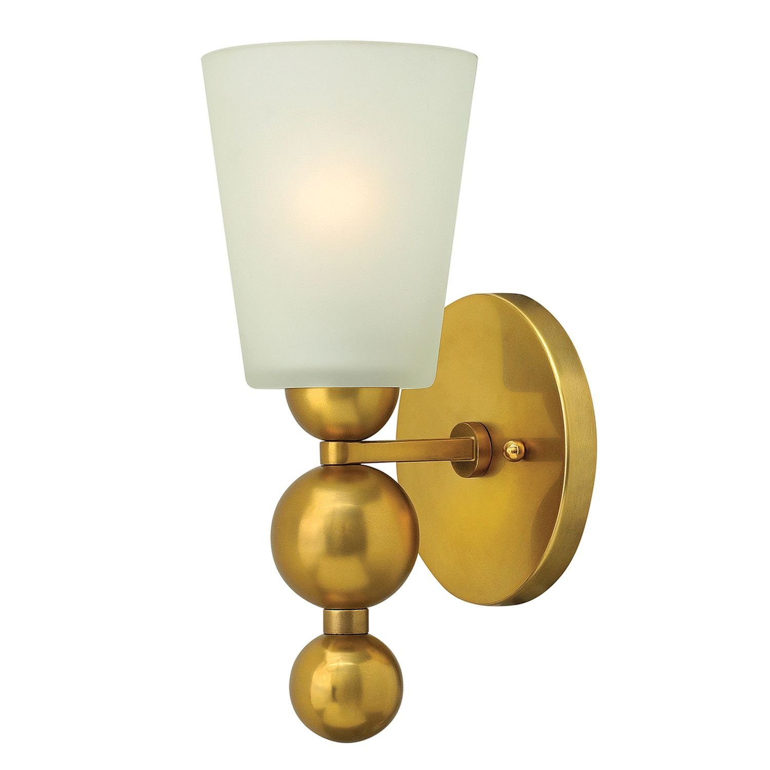 Licht-Erlebnisse Wandleuchte ROMINA, ohne Leuchtmittel, Messing E27 Beleuchtung Creme Glas Vintage Wandlampe Metall