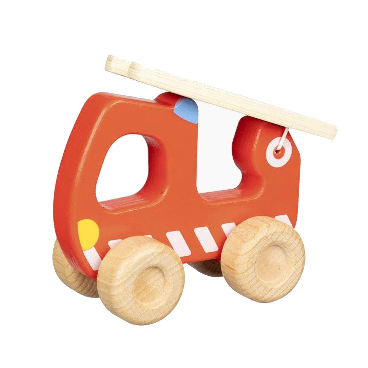 goki Spielzeug-Feuerwehr Feuerwehr Auto, (packung, 1-tlg., spar-set), robuste Holzfeuerwehr