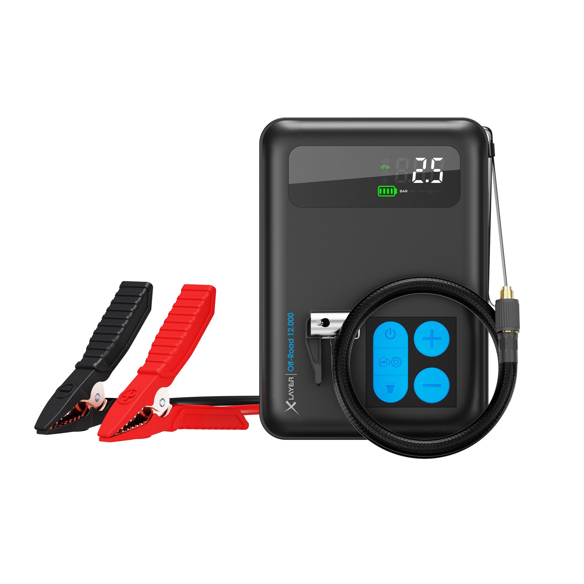 Notstarthilfe-Powerbank Off-Road 12.000 mAh mit Kompressor Powerbank