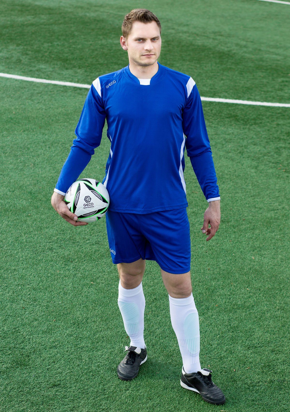 Geco Sportswear mit Passform Strumpfstutzen Stutzenstrümpfe perfekter strapazierfähig CALIMA Stutzenstrümpfe Fußball navy