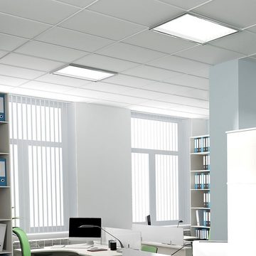 etc-shop LED Einbaustrahler, LED-Leuchtmittel fest verbaut, LED Deckenleuchte quadratisch Einbaupanel Einbauleuchte weiß 2er Set