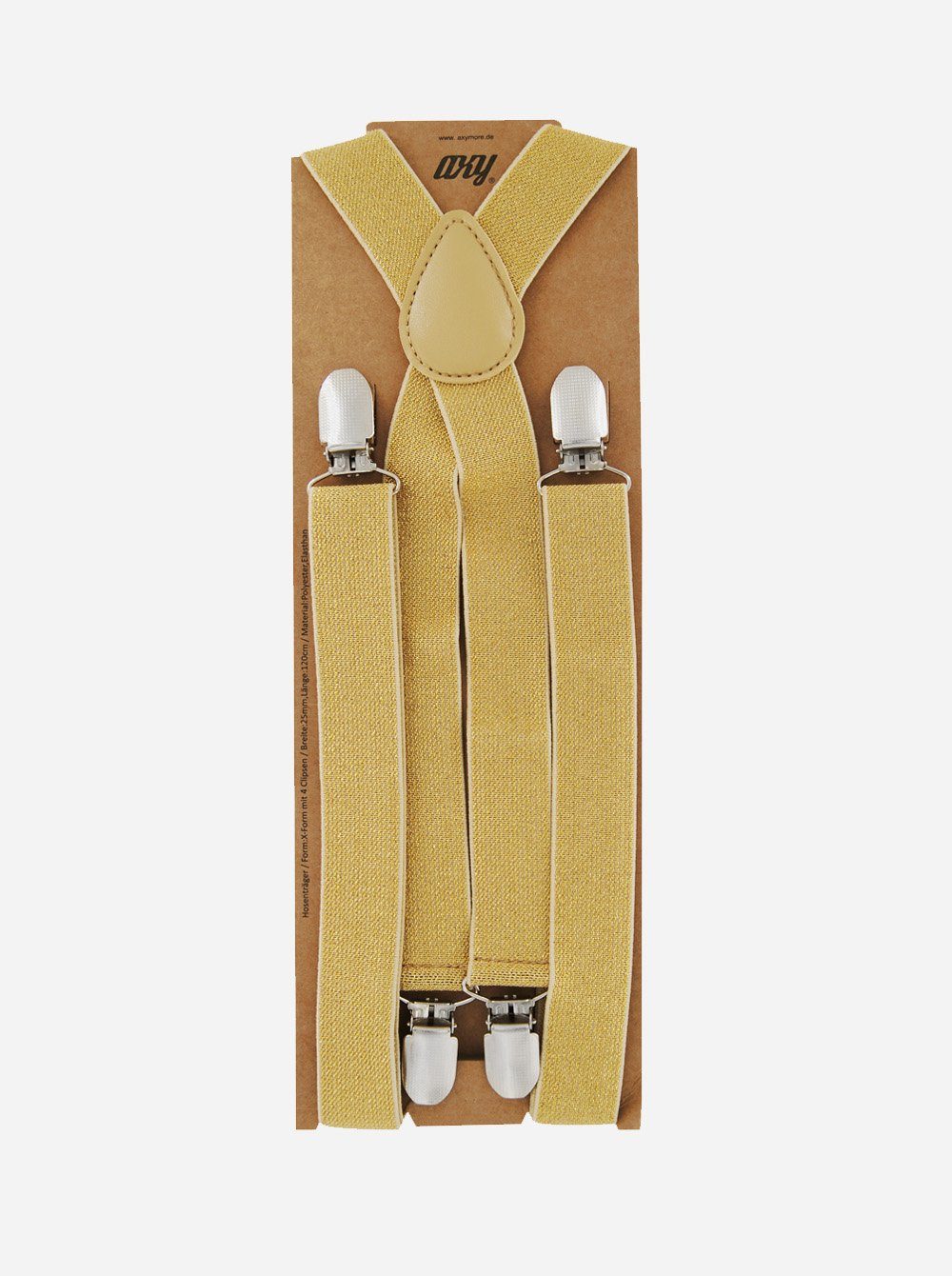 axy Hosenträger Herren Hosenträger mit Glitzerfäden 4 Stabile Clips X-Form 2,5cm Breit verstellbar und elastisch 120cm Lang