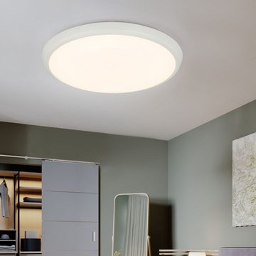 etc-shop LED Deckenleuchte, Leuchtmittel inklusive, Warmweiß, LED Deckenleuchte Decke Deckenlampe weiß rund Wohnzimmer, Metall