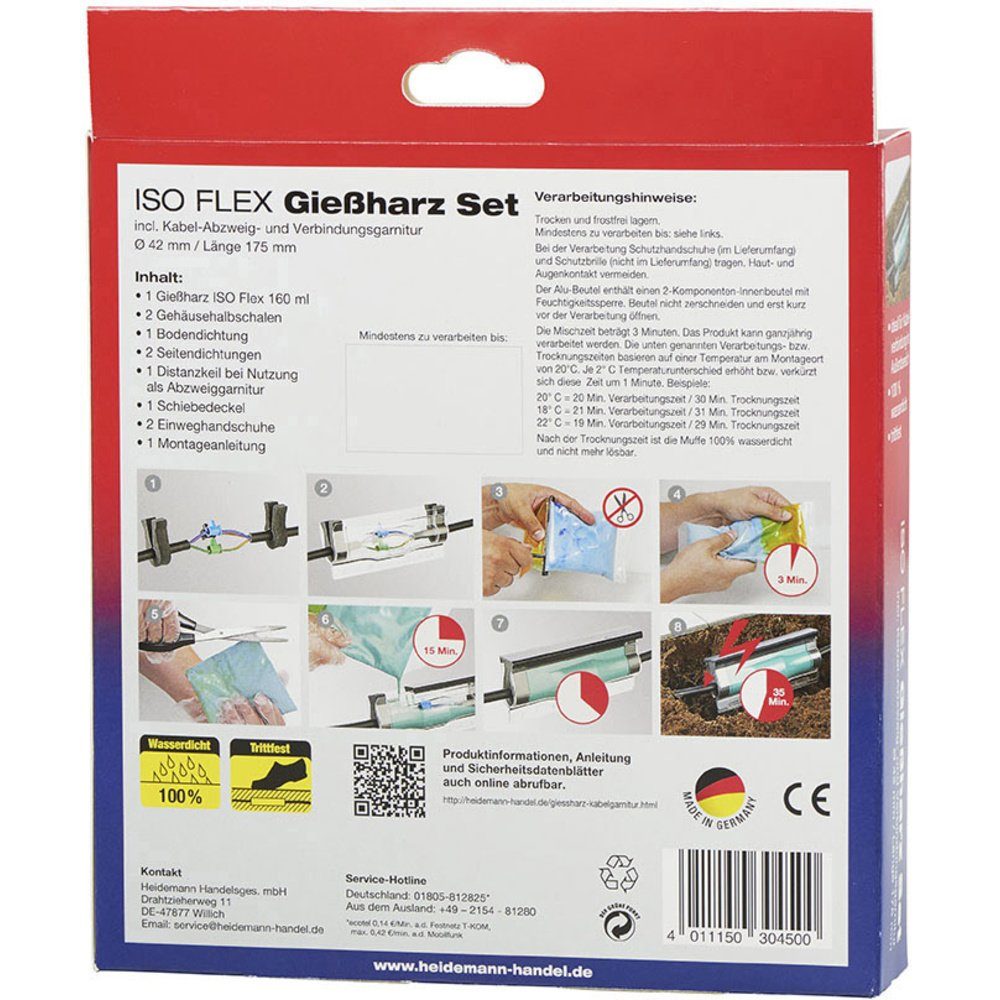 Heidemann Steckdose Heidemann 30450 Gießharz-Kabelgarnitur 1 Set