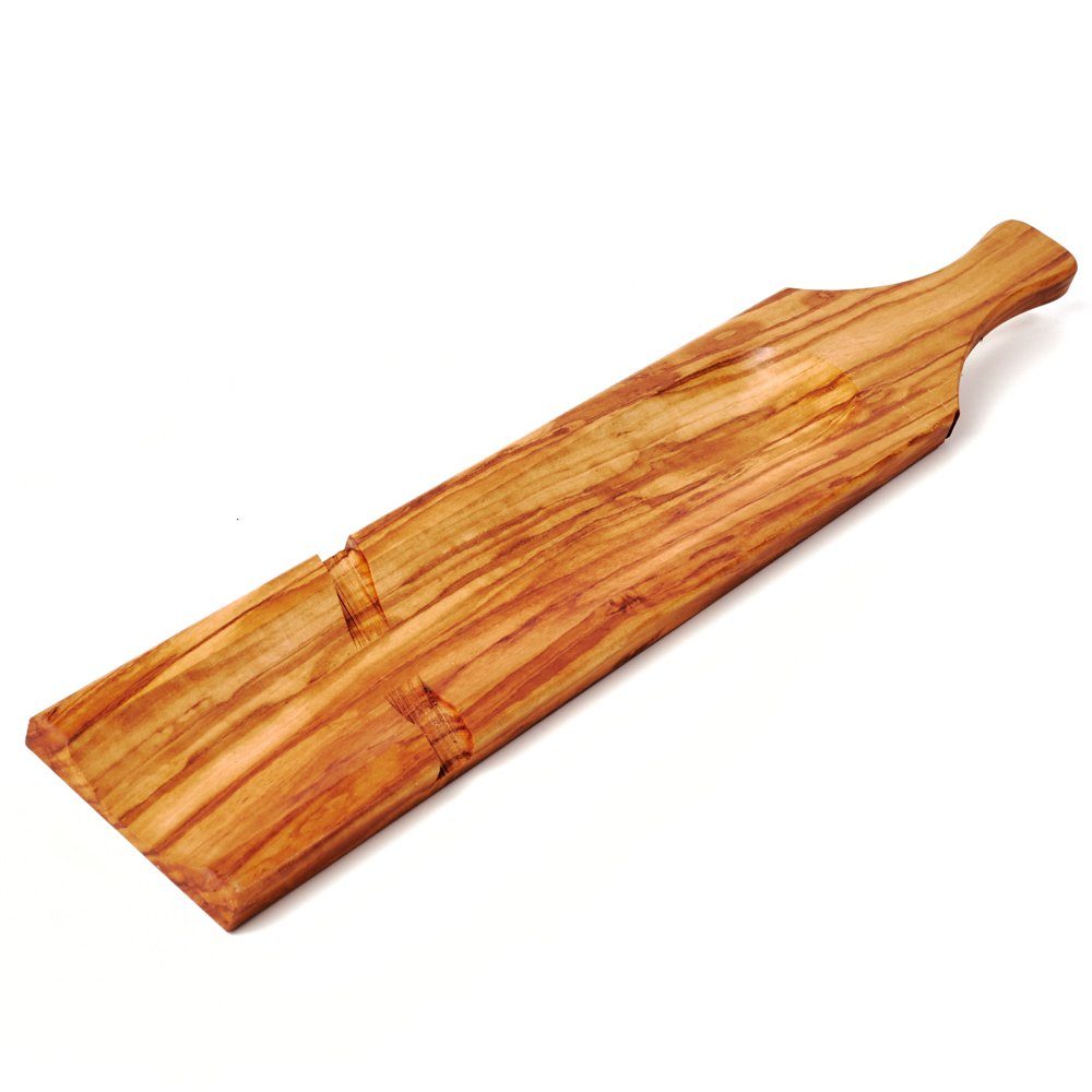 Servierbrett Salami Servierbrett aus Olivenholz mit/ohne Salamimesser