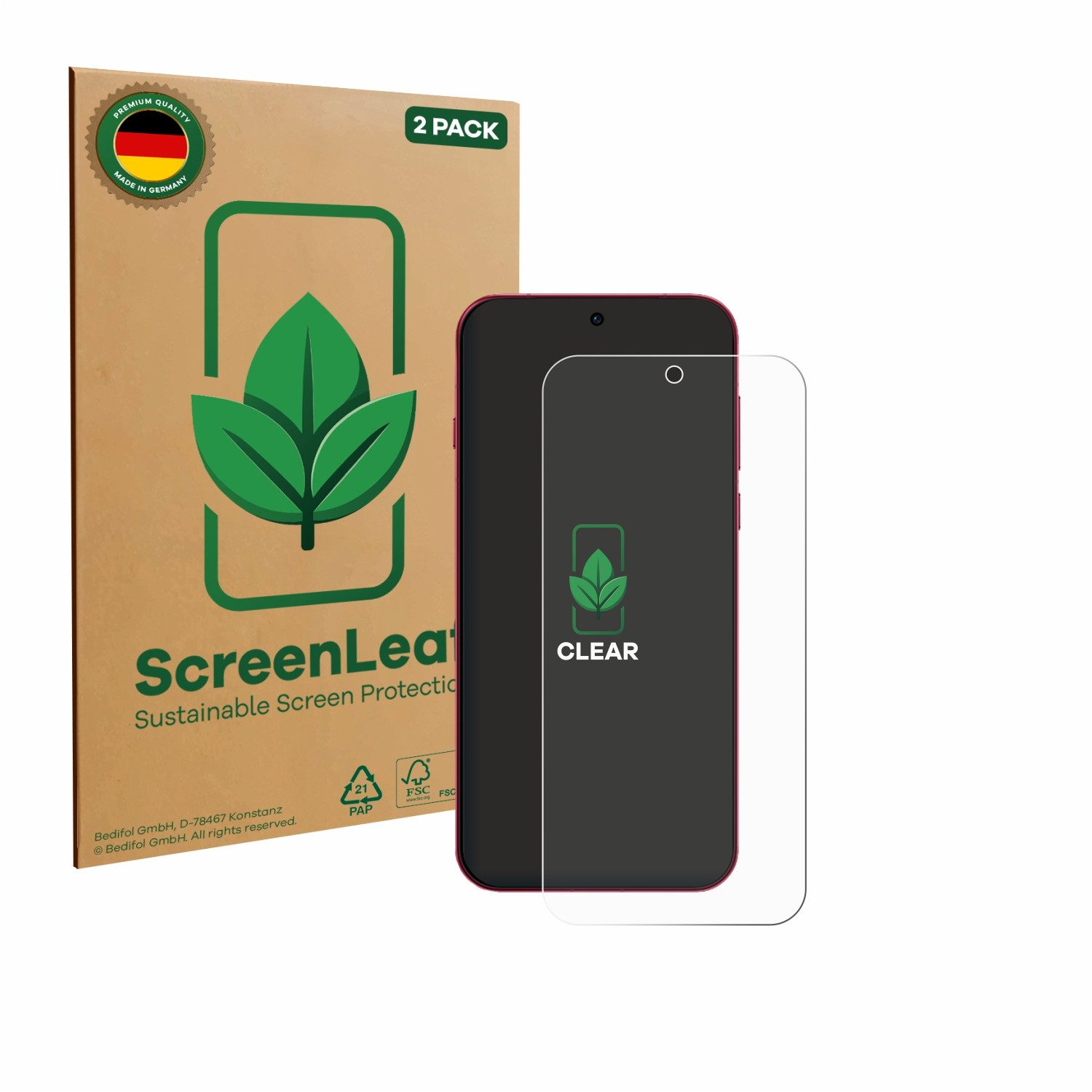 ScreenLeaf Displayschutzfolie Schutzfolie für Oppo Find X9 Pro, 2 Stück, nachhaltiger Displayschutz Schutz Folie Klar Transparent
