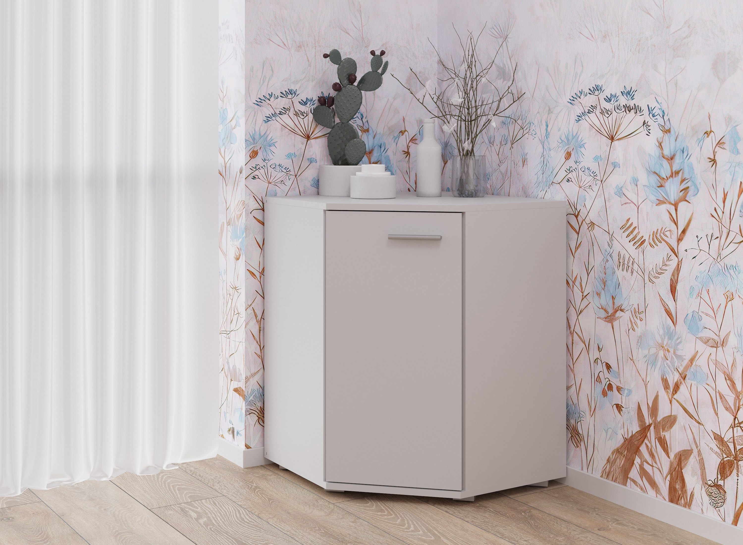 Raumhirsch Furniture Kommode Sideboard, Schrank, Wohnschrank, Anrichte (Maße: 137,8 x 73,5 x 34 cm (3 tiefe Fächer, Eckschrank), stabile Konstruktion, vielseitig einsetzbar, einfache Montage
