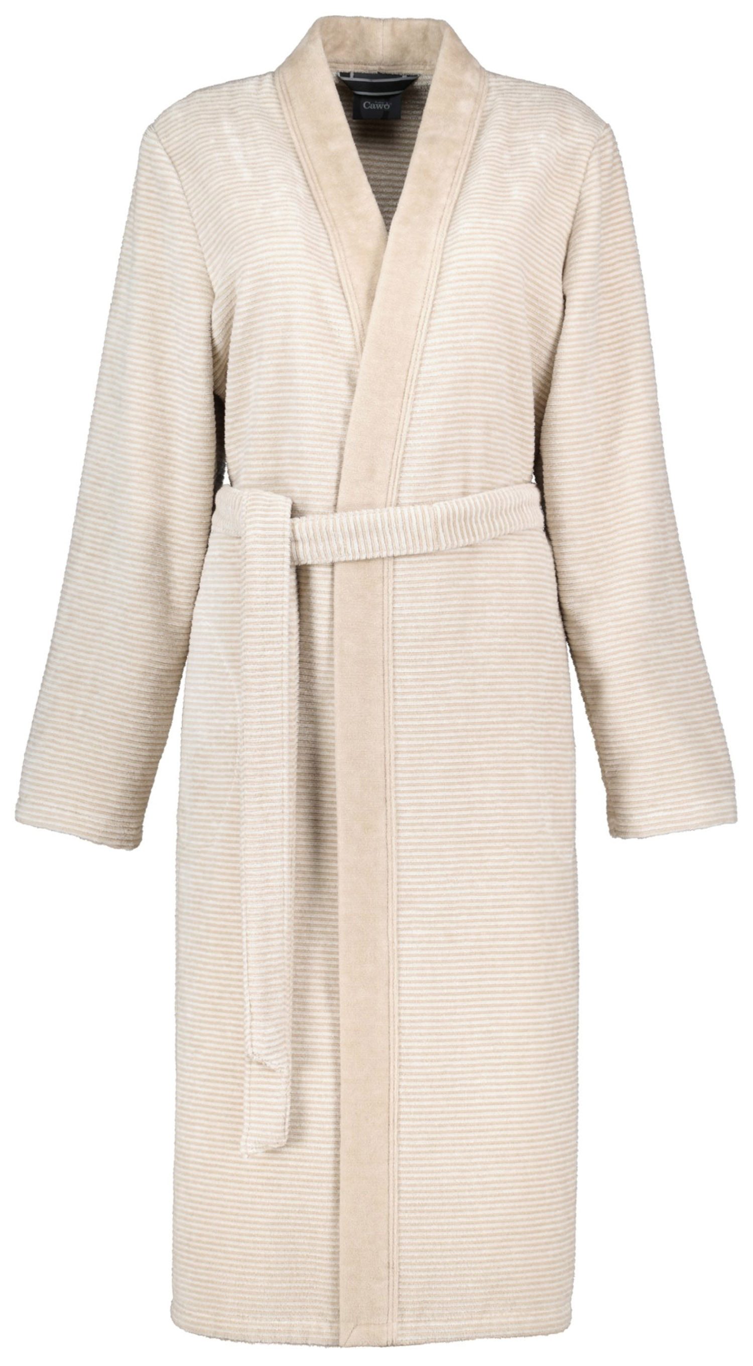 Cawö Damenbademantel, Langform, Baumwolle, Kimono-Kragen, Gürtel, Kimono Fo günstig online kaufen